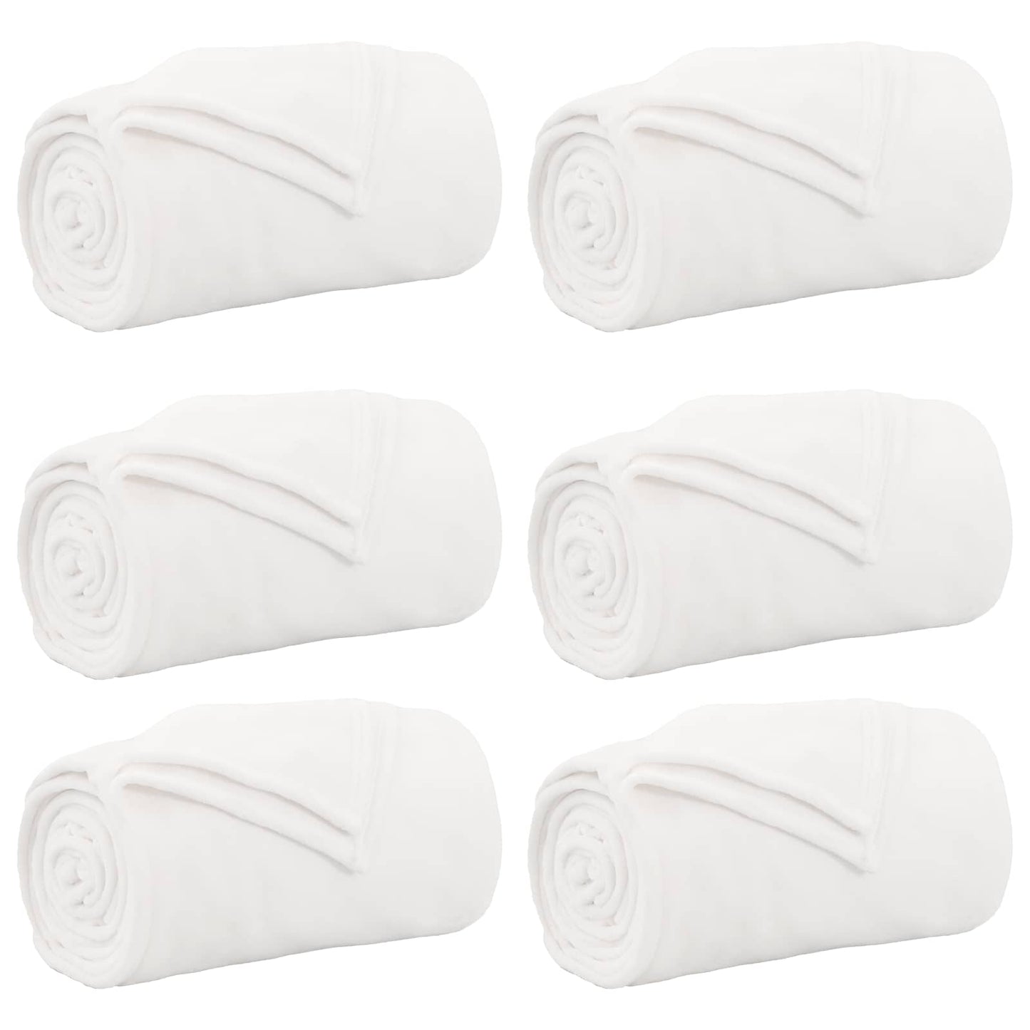 Throw Blankets 6 pcs White 240 x 270 cm Fleece