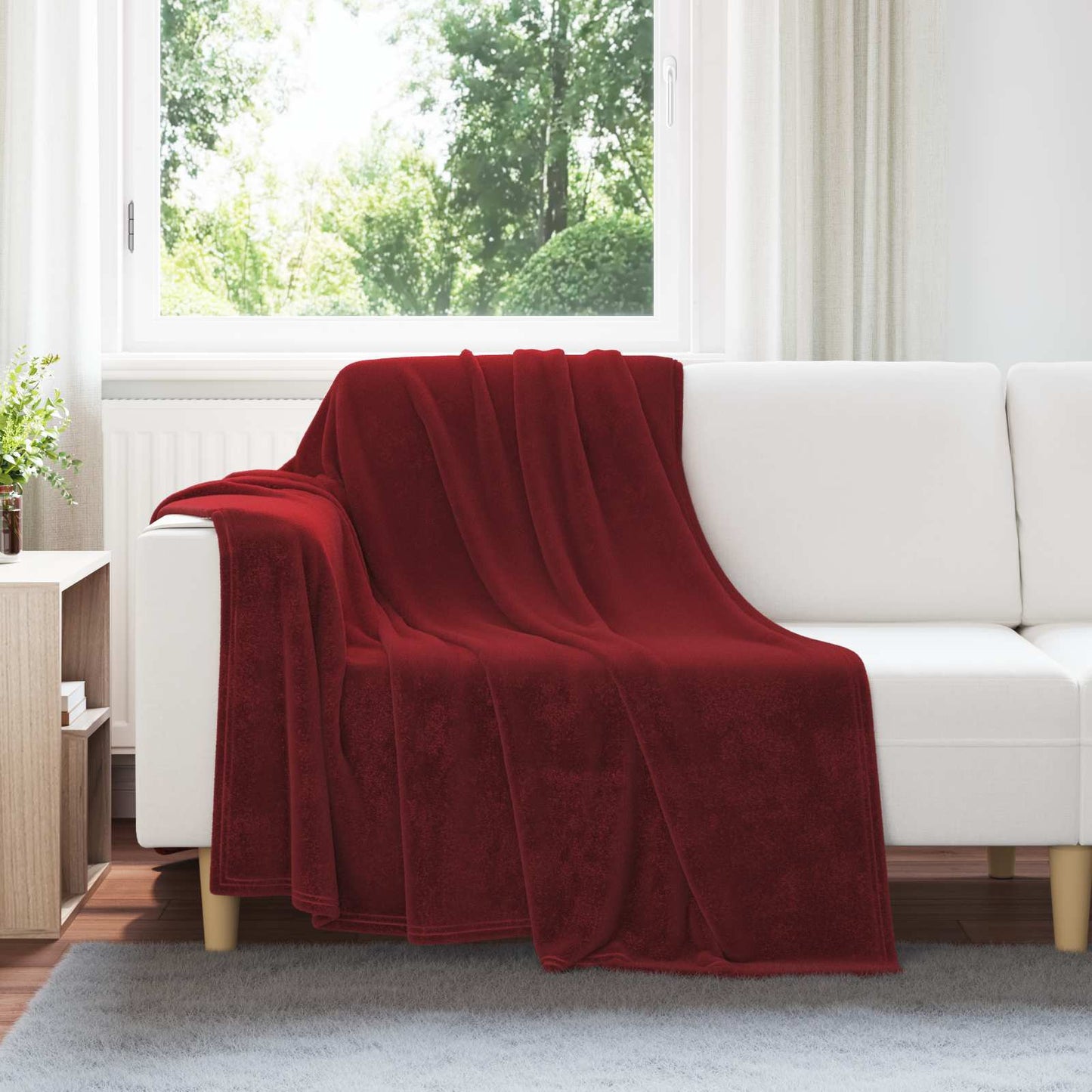 Throw Blankets 6 pcs Bordeaux Red 150 x 200 cm Fleece