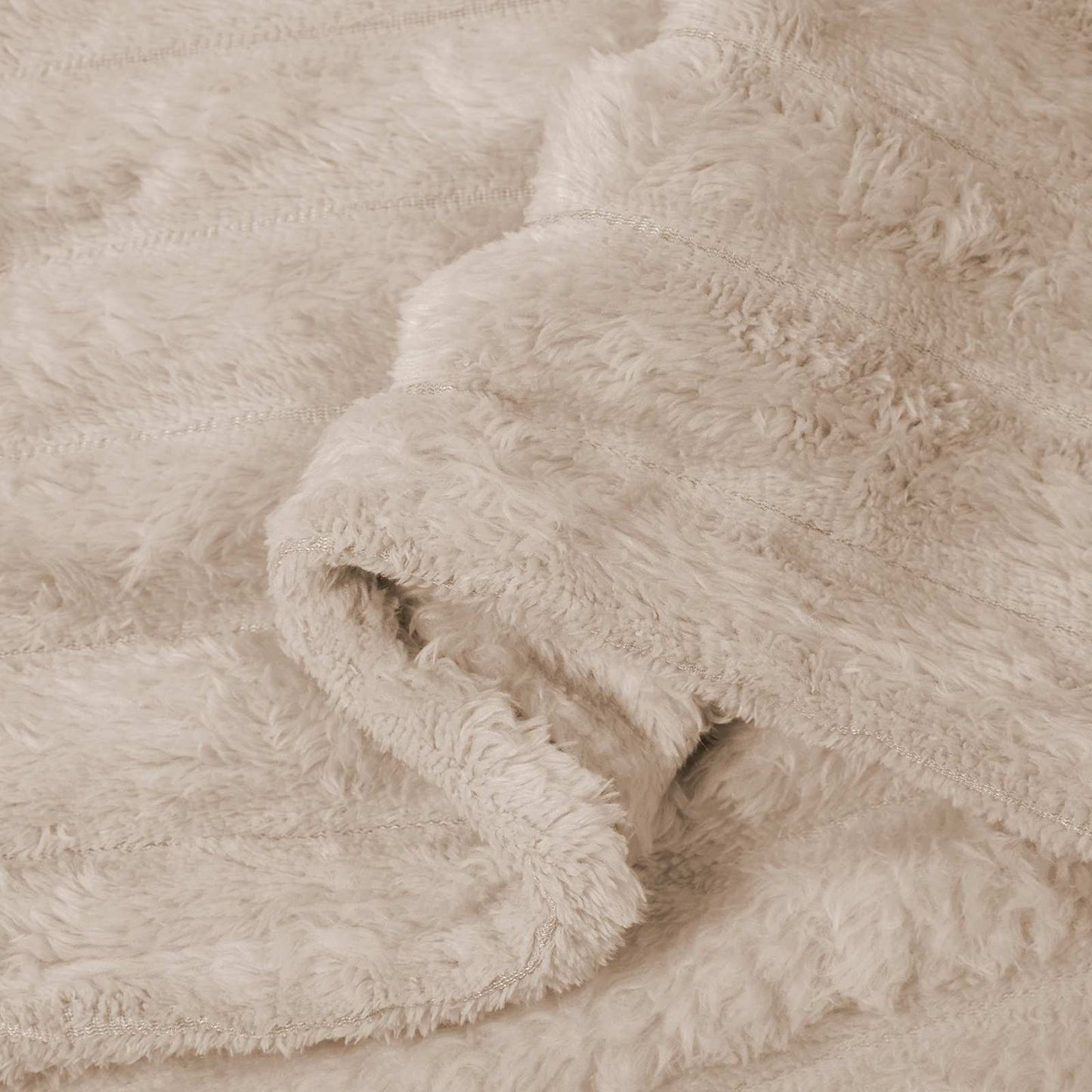 Throw Blanket Beige 200 x 150 cm Fleece