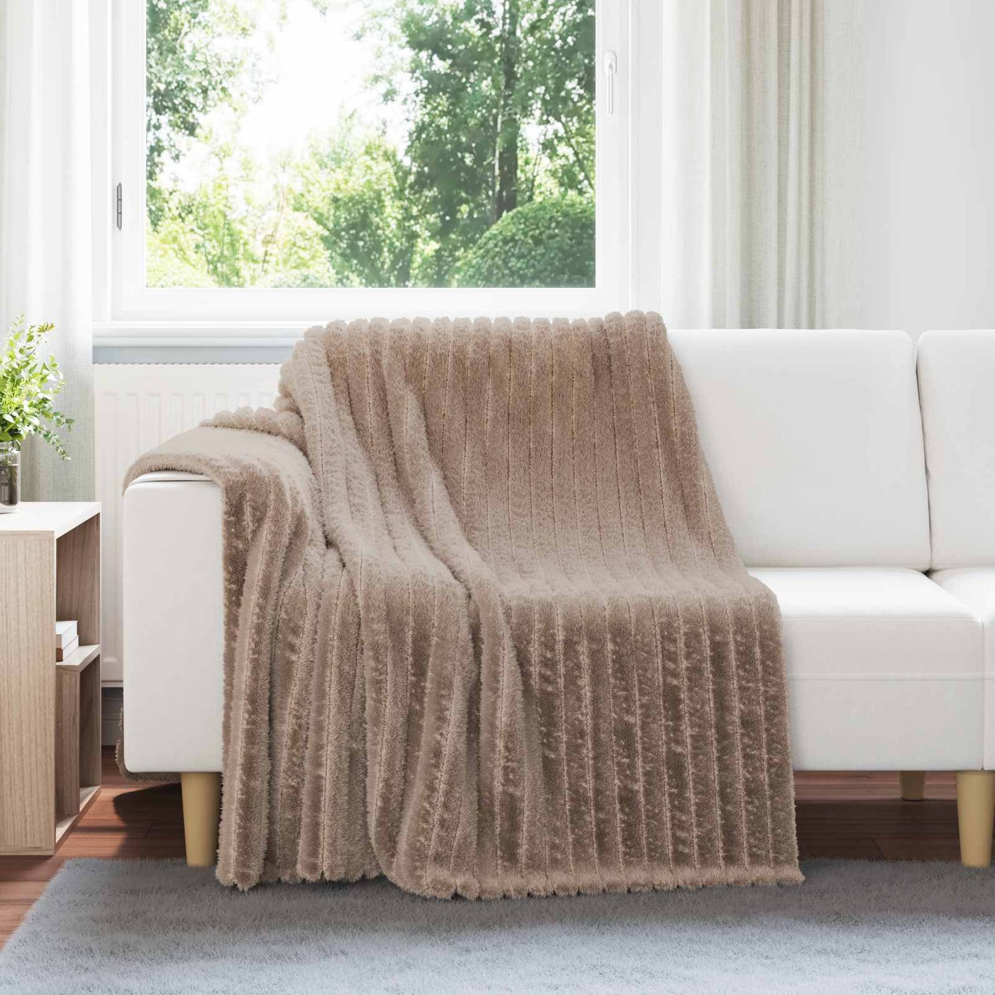 Throw Blanket Camel 200 x 150 cm Fleece