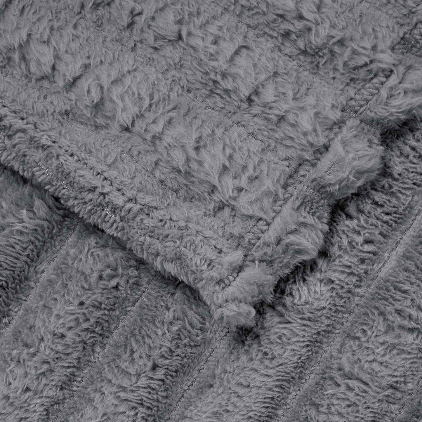 Throw Blanket Dark Grey 240 x 220 cm Fleece