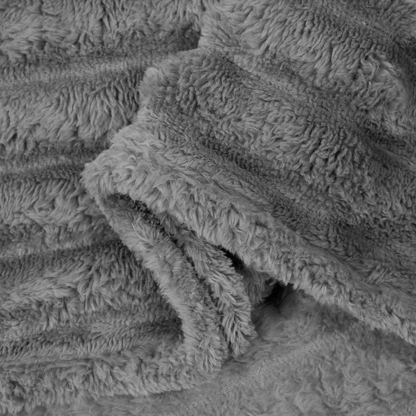 Throw Blanket Dark Grey 270 x 240 cm Fleece