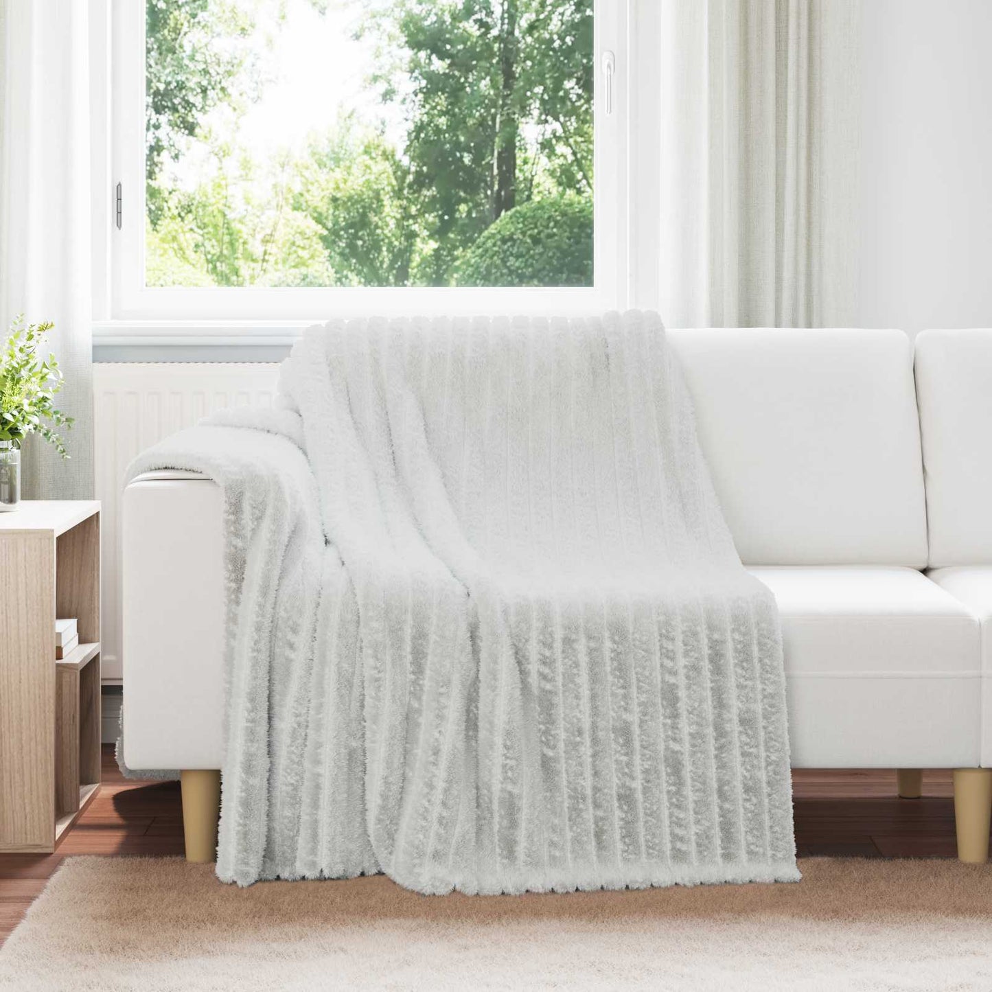 Throw Blanket Grey 200 x 150 cm Fleece
