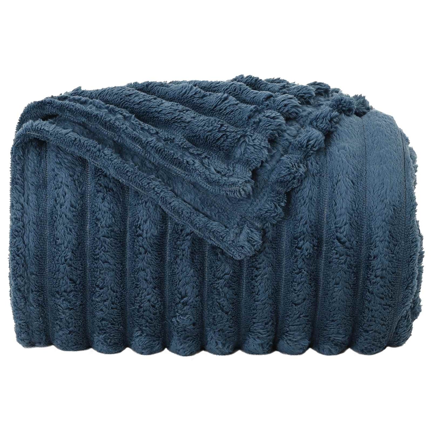 Throw Blanket Navy Blue 150 x 130 cm Fleece