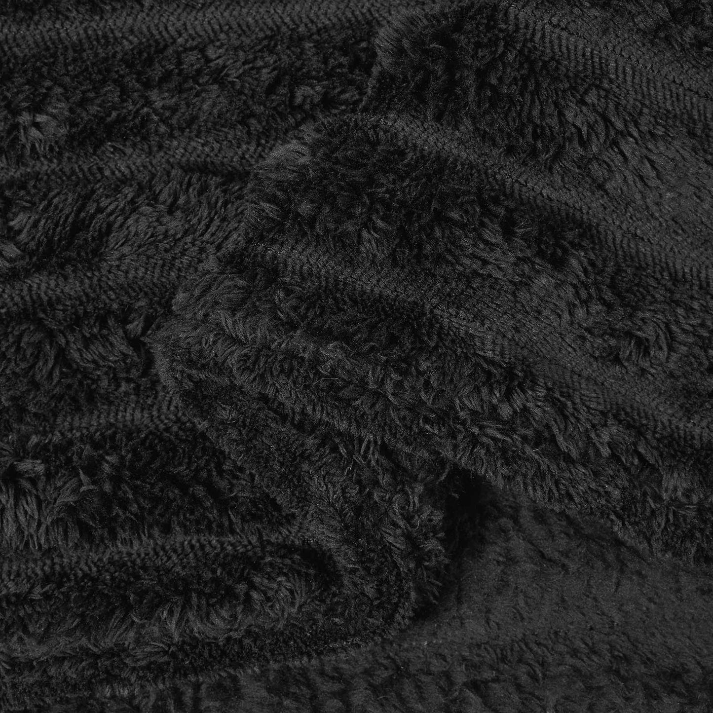 Throw Blanket Black 270 x 240 cm Fleece