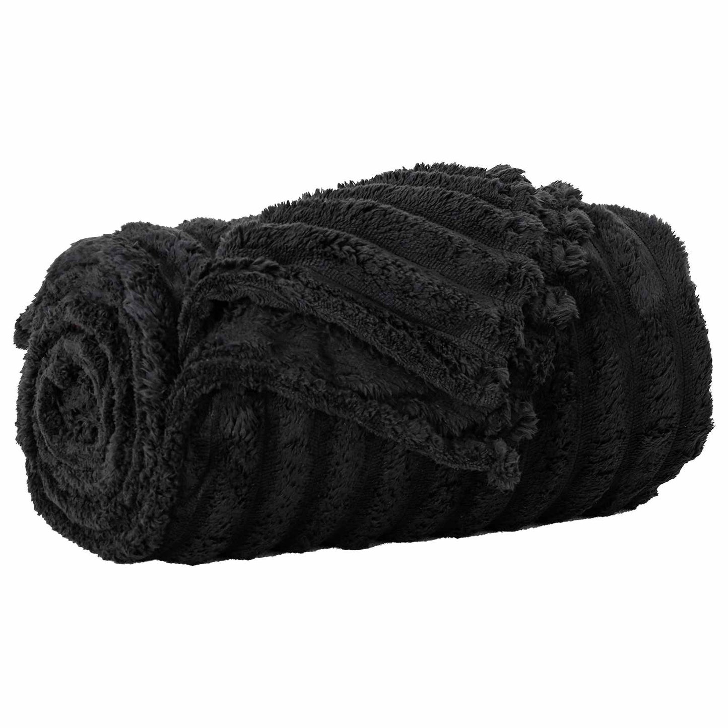 Throw Blanket Black 270 x 240 cm Fleece