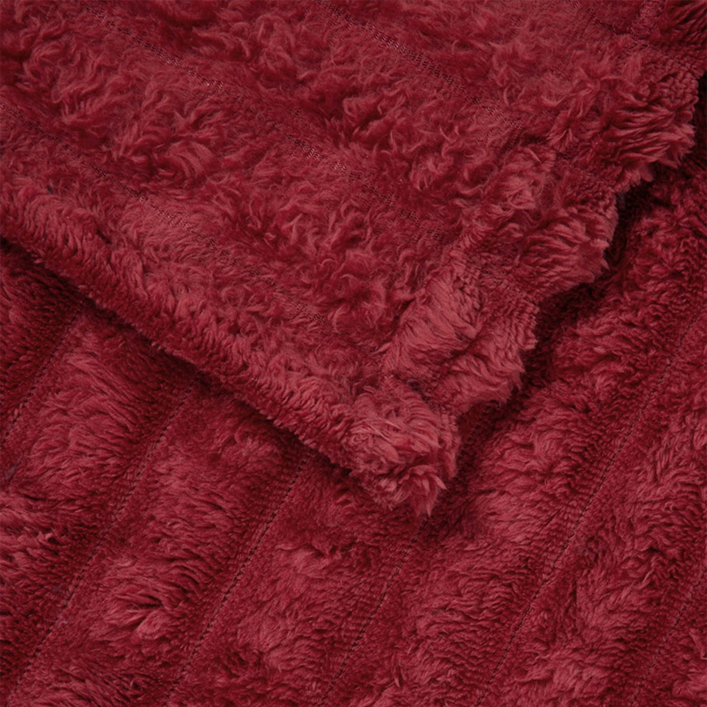 Throw Blanket Bordeaux Red 200 x 150 cm Fleece