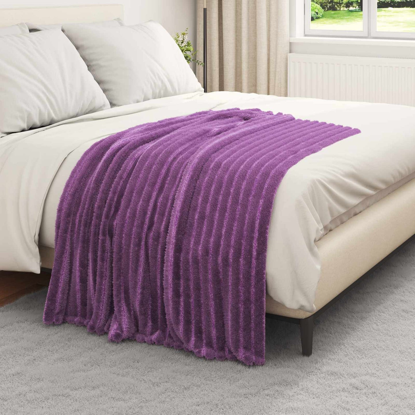 Throw Blanket Purple 150 x 130 cm Fleece