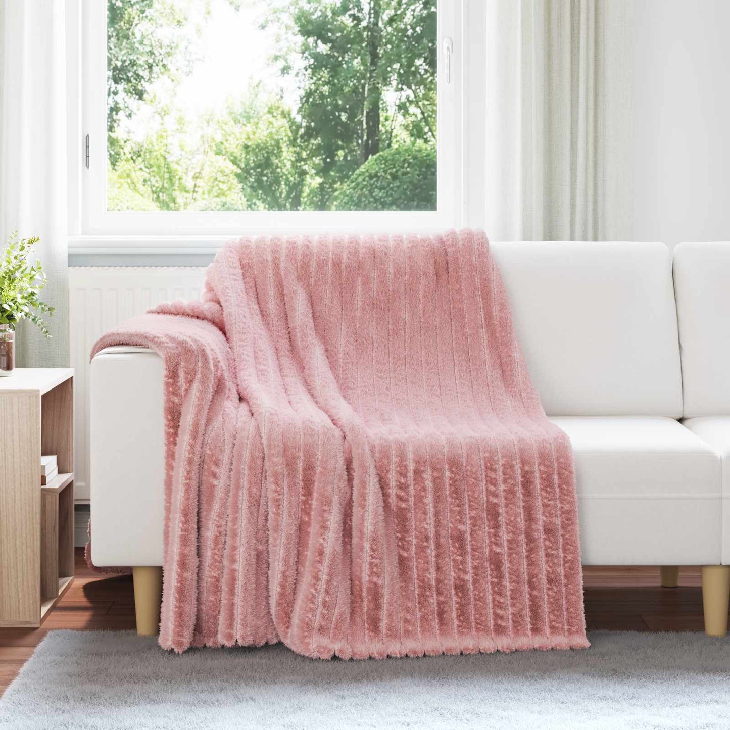Throw Blanket Pink 200 x 150 cm Fleece