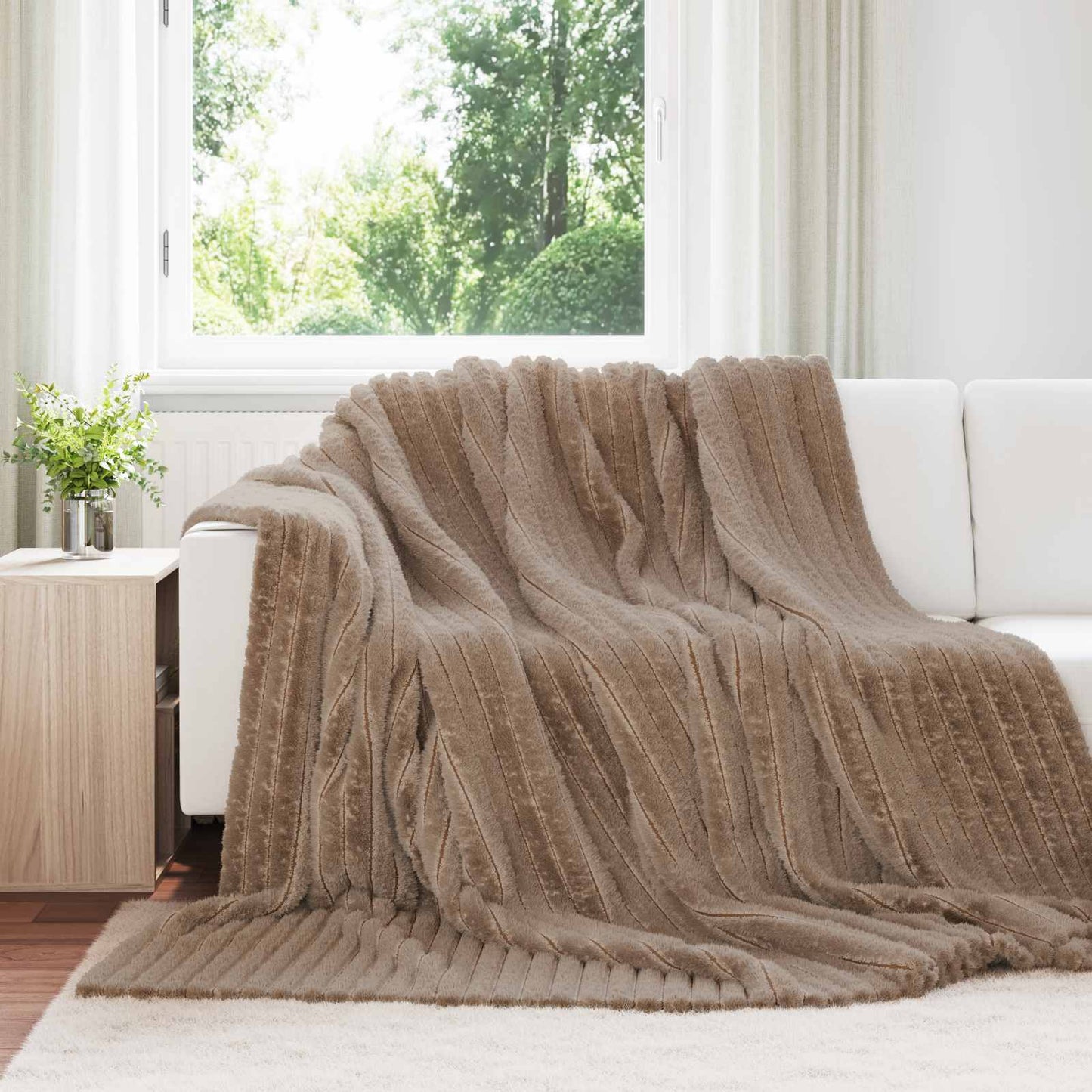 Throw Blankets 6 pcs Camel 240 x 220 cm Fleece