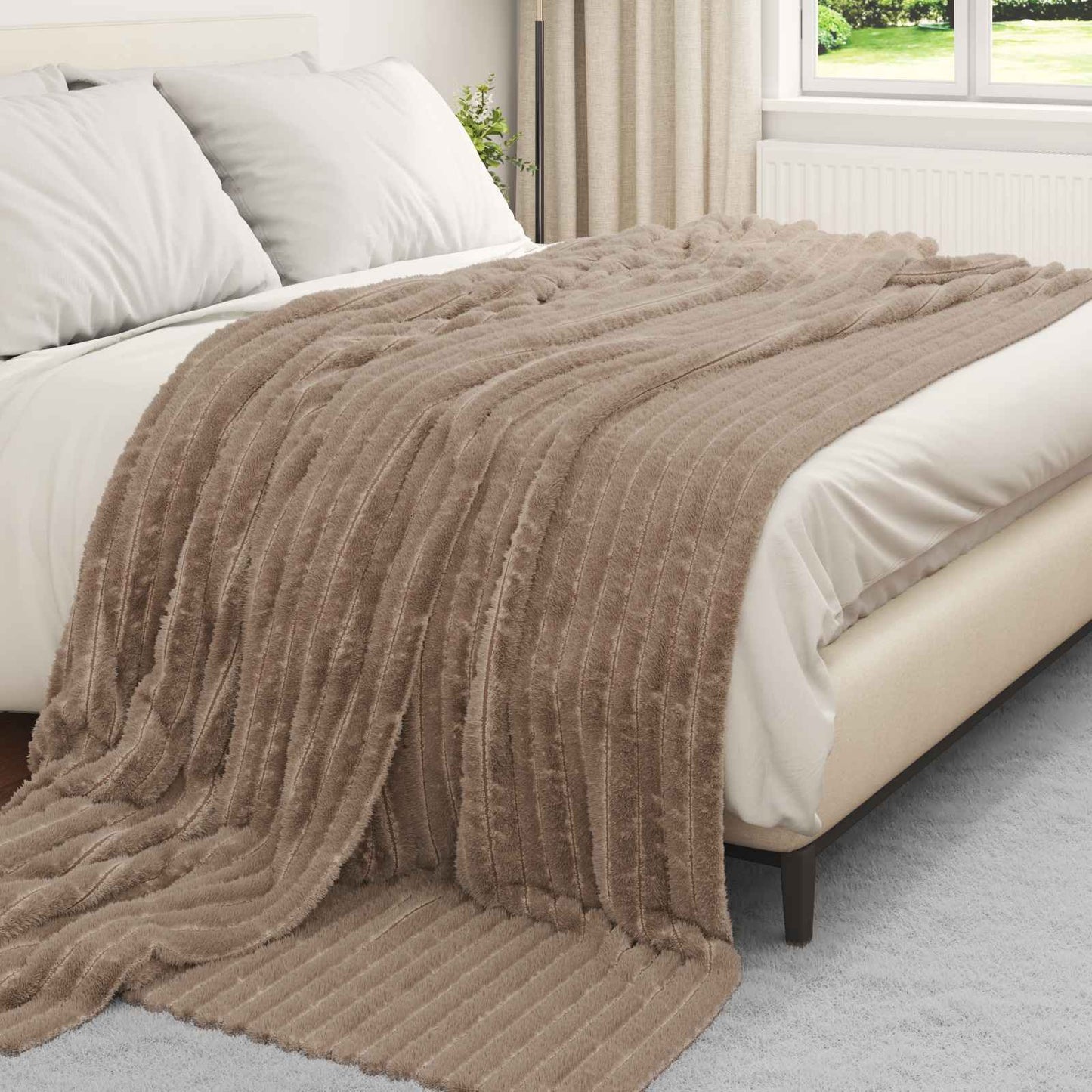 Throw Blankets 6 pcs Camel 270 x 240 cm Fleece