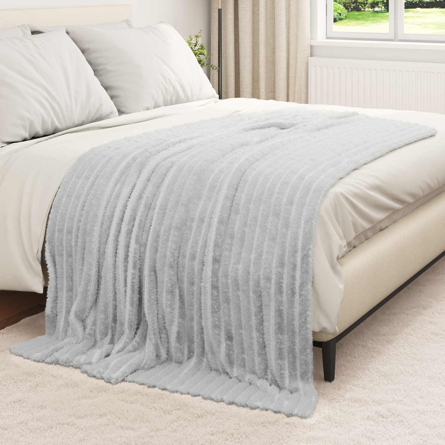 Throw Blankets 6 pcs Grey 200 x 150 cm Fleece