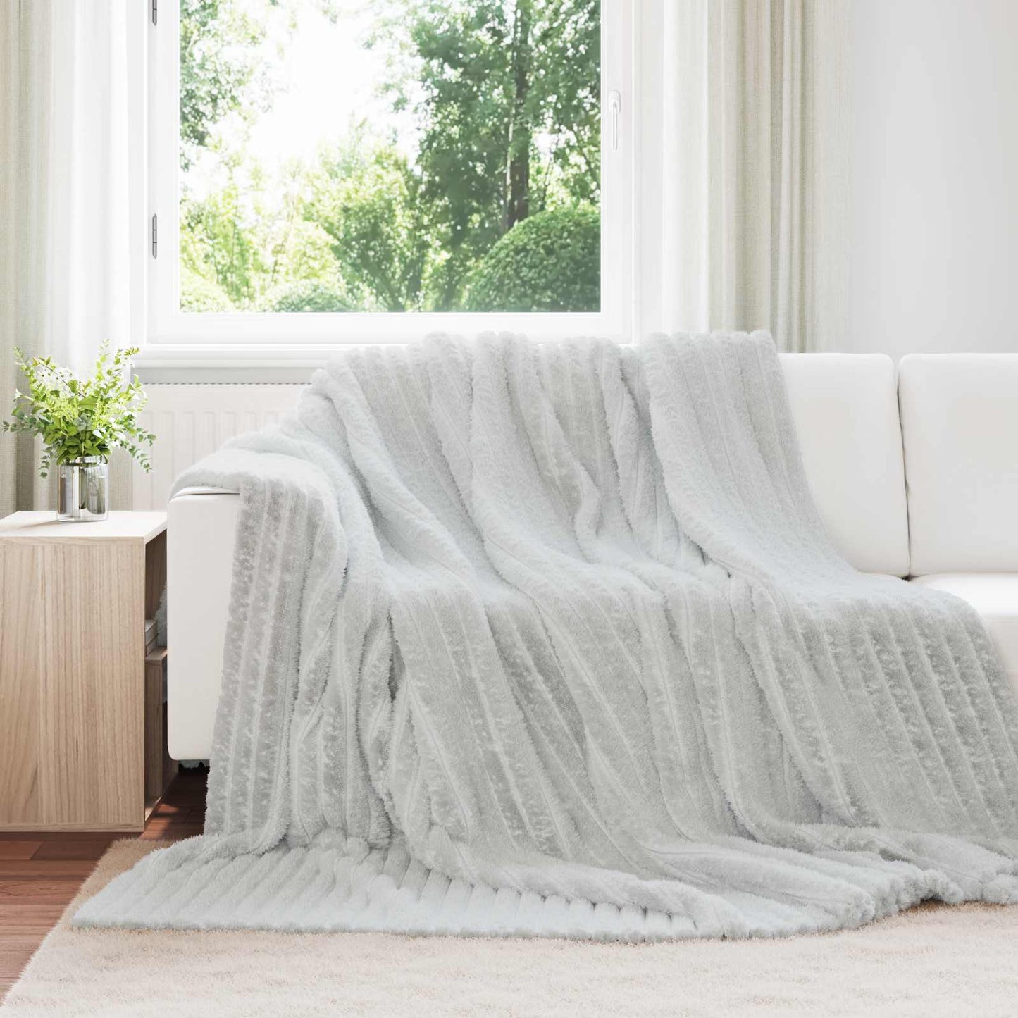 Throw Blankets 6 pcs Grey 240 x 220 cm Fleece