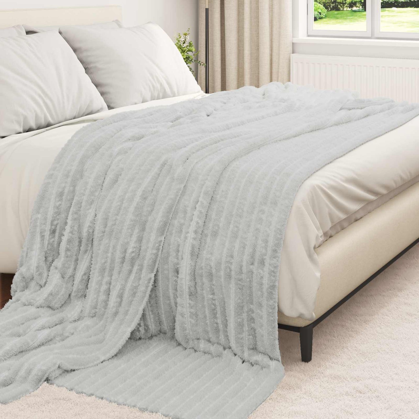 Throw Blankets 6 pcs Grey 240 x 220 cm Fleece