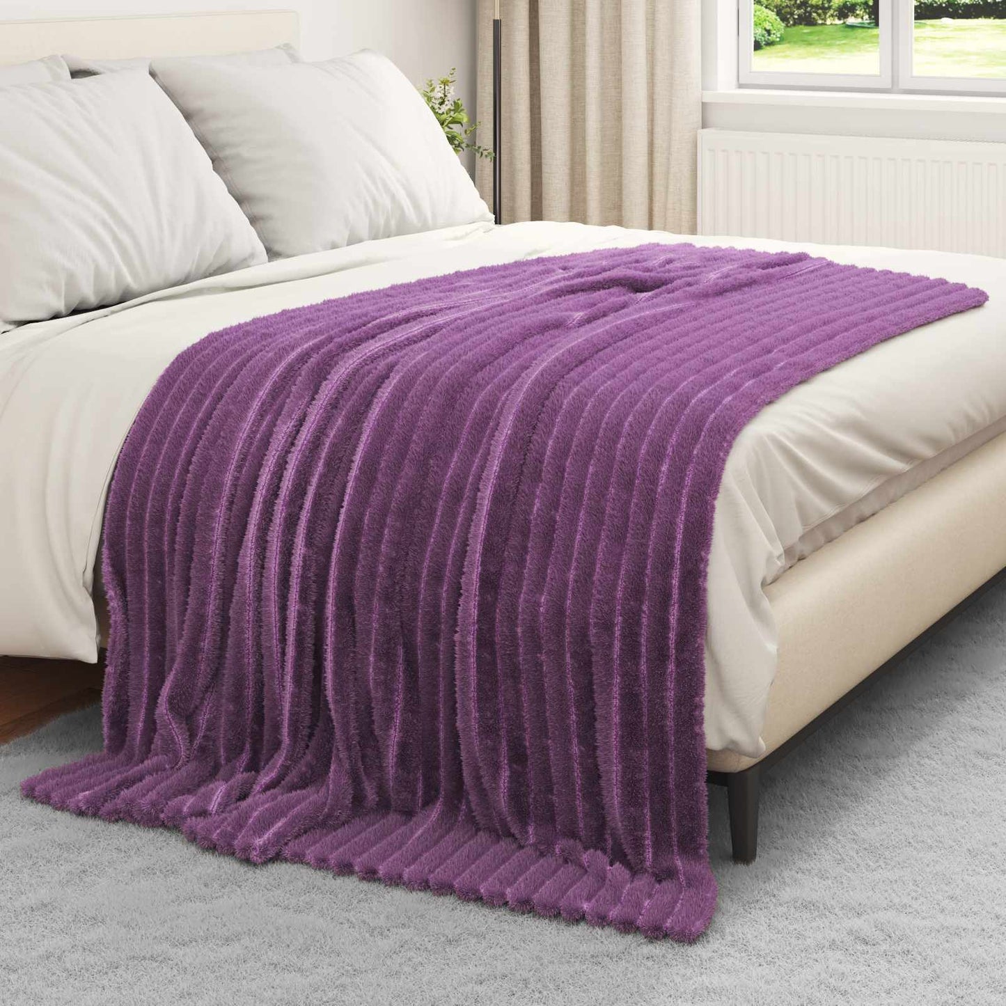 Throw Blankets 6 pcs Purple 200 x 150 cm Fleece