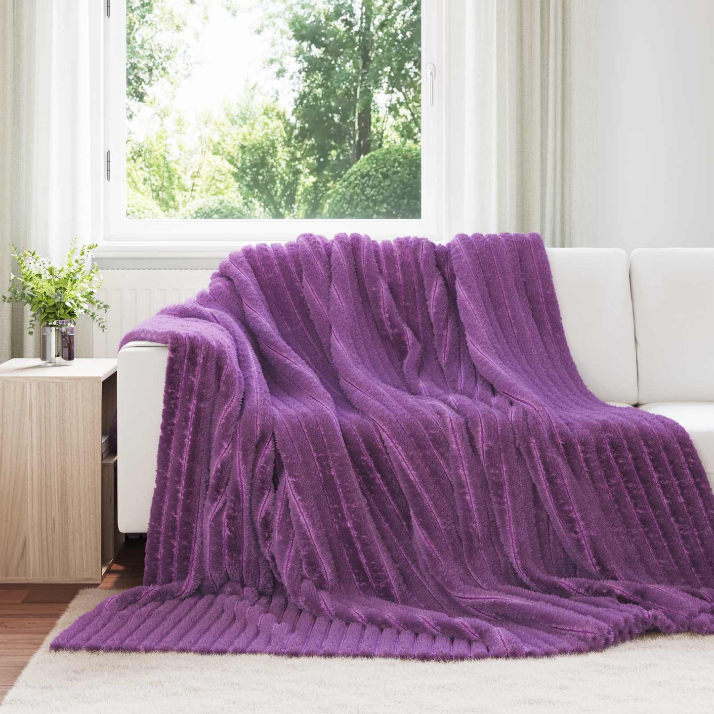 Throw Blankets 6 pcs Purple 270 x 240 cm Fleece
