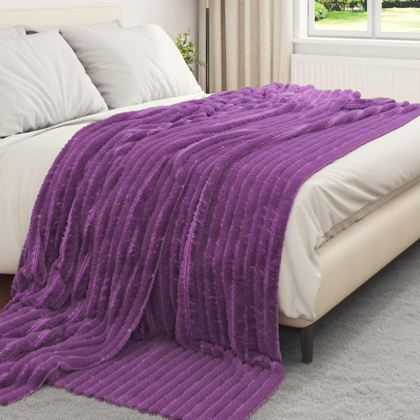 Throw Blankets 6 pcs Purple 270 x 240 cm Fleece