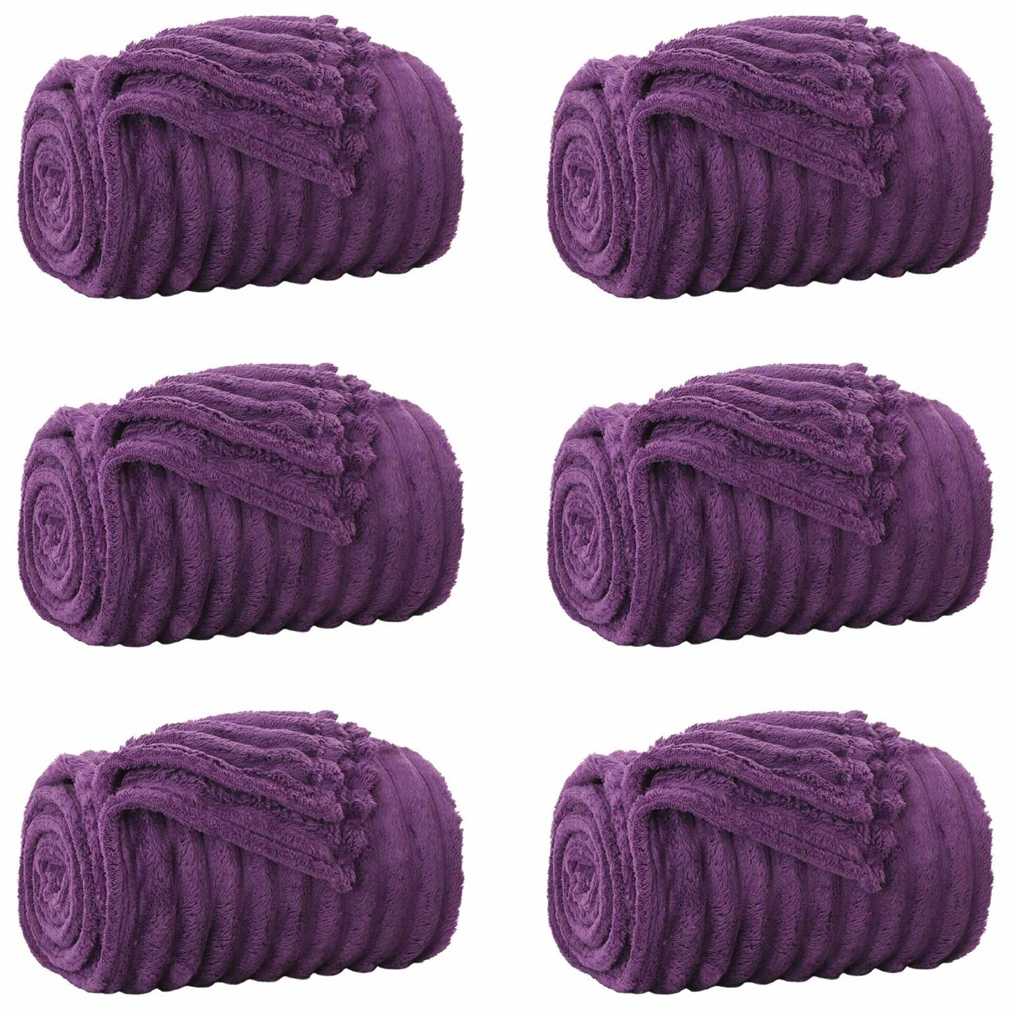 Throw Blankets 6 pcs Purple 270 x 240 cm Fleece