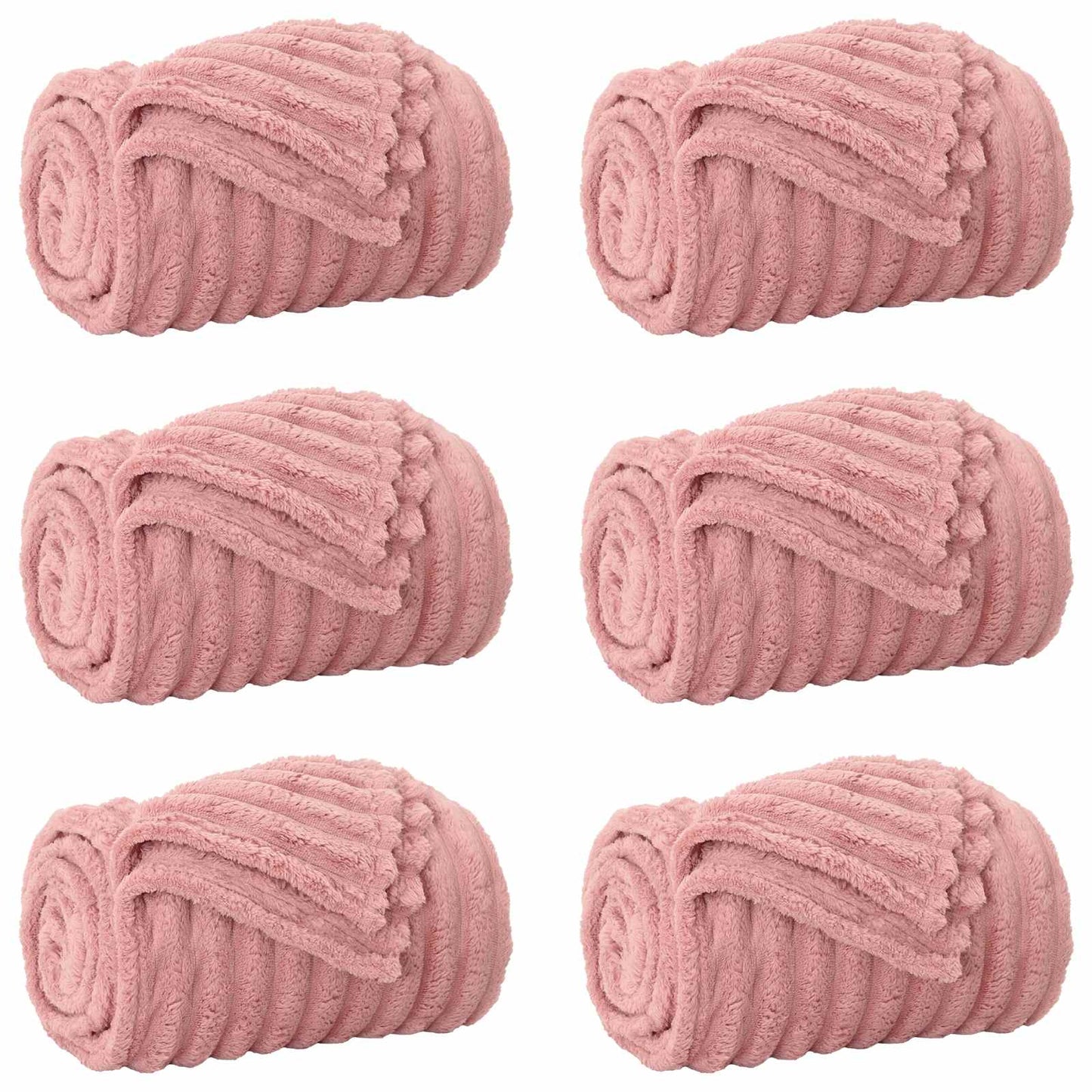Throw Blankets 6 pcs Pink 150 x 130 cm Fleece