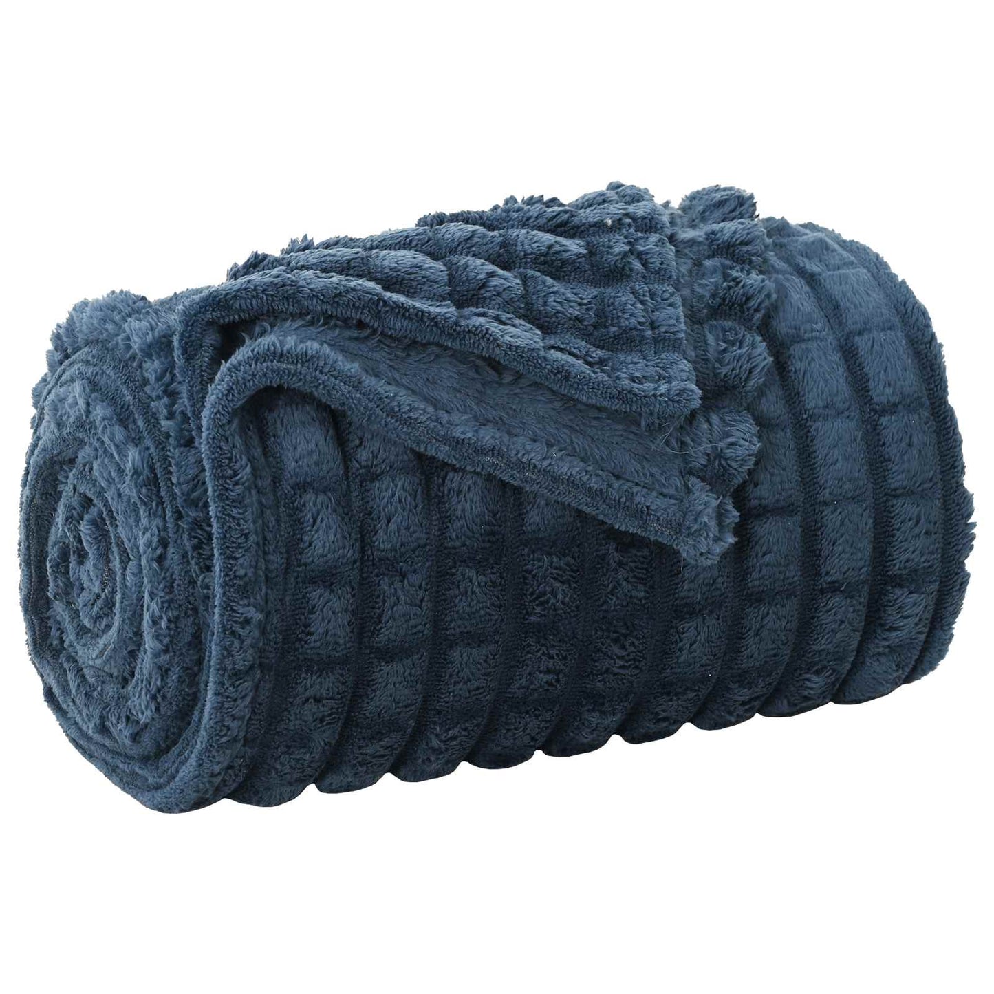 Throw Blanket Navy Blue 240 x 220 cm Fleece