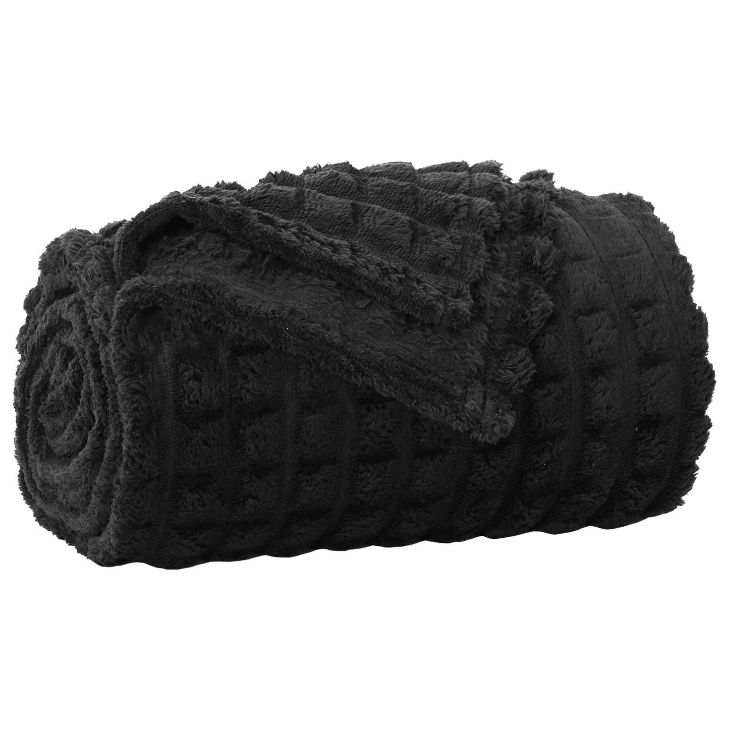 Throw Blanket Black 200 x 150 cm Fleece