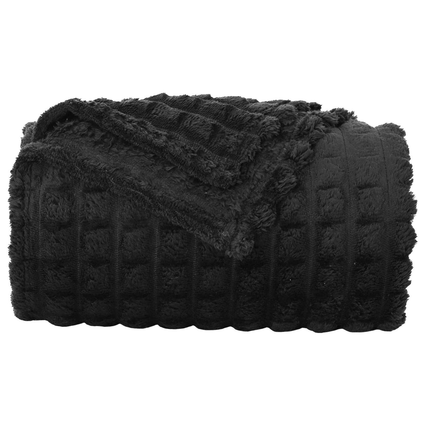 Throw Blanket Black 200 x 150 cm Fleece