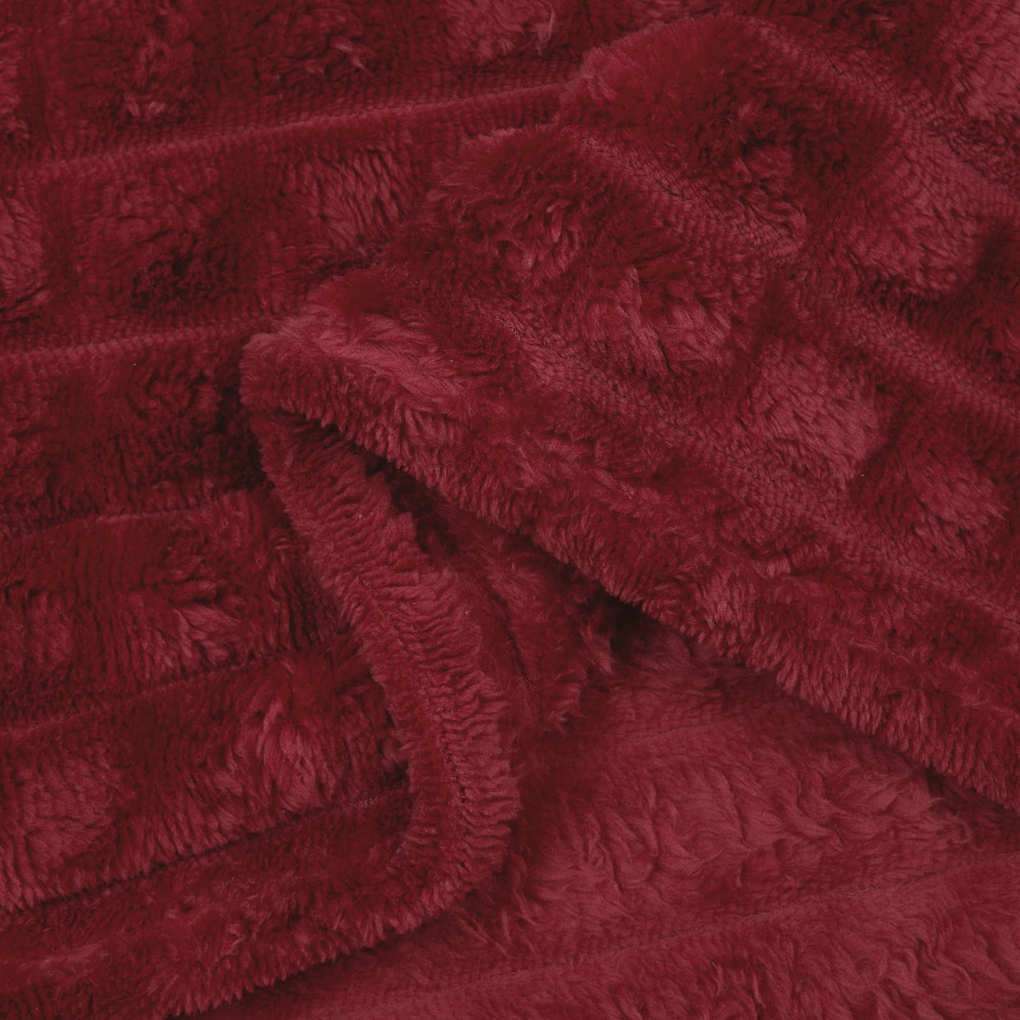 Throw Blanket Bordeaux Red 150 x 130 cm Fleece