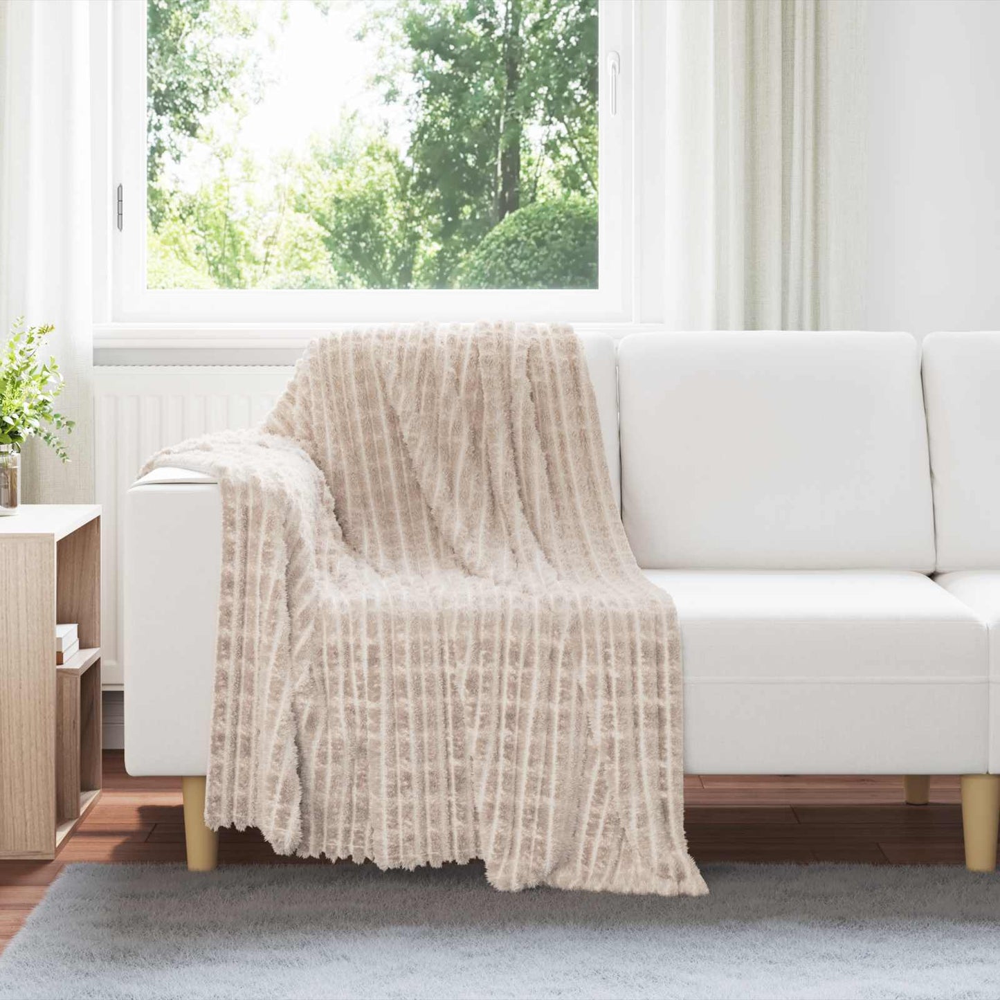 Throw Blankets 6 pcs Beige 150 x 130 cm Fleece