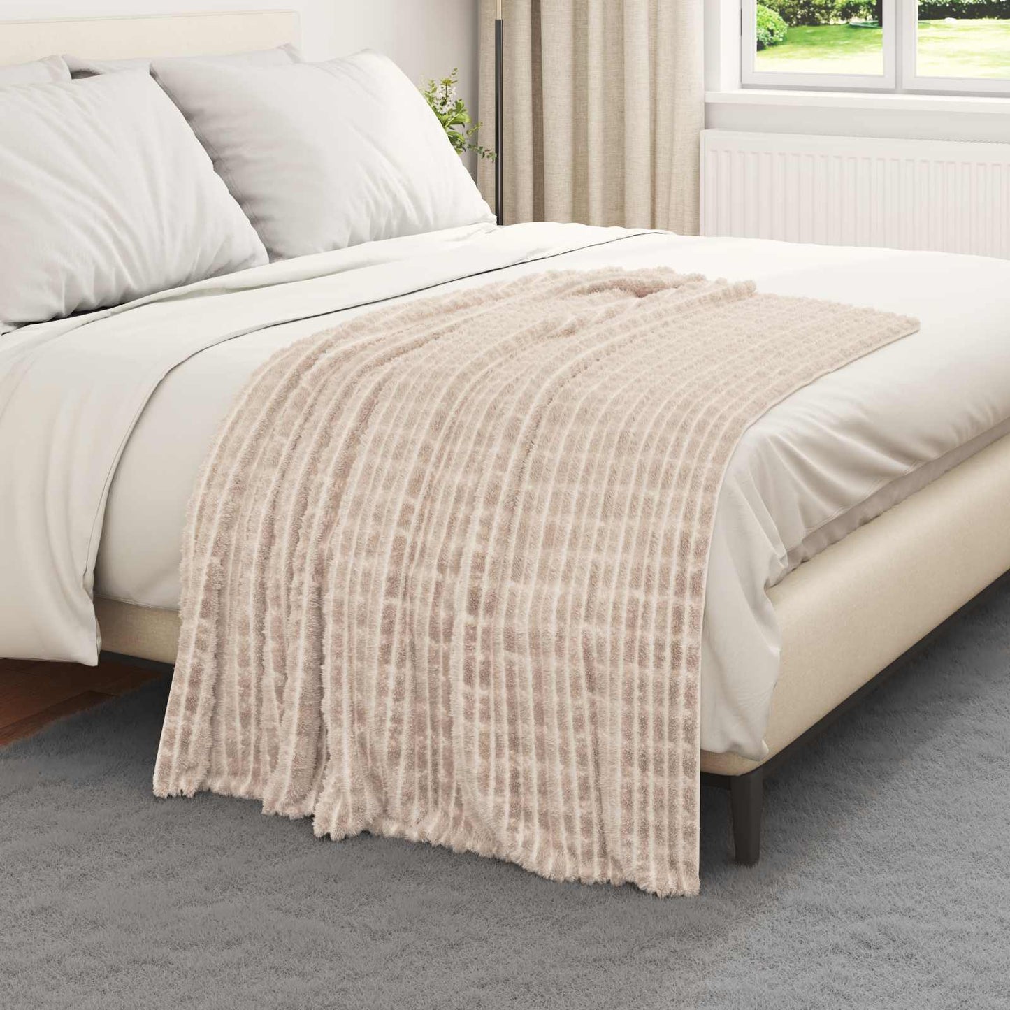 Throw Blankets 6 pcs Beige 150 x 130 cm Fleece