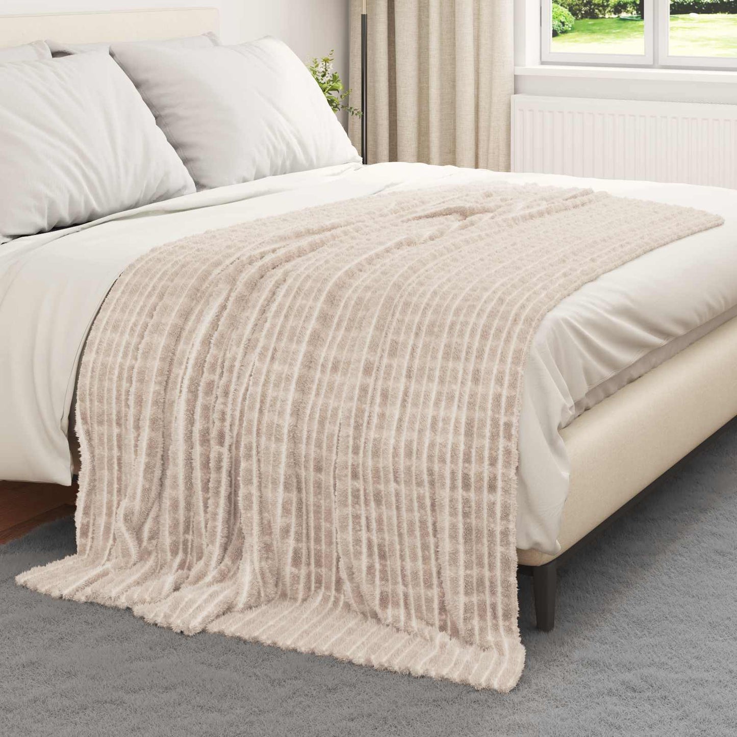 Throw Blankets 6 pcs Beige 200 x 150 cm Fleece