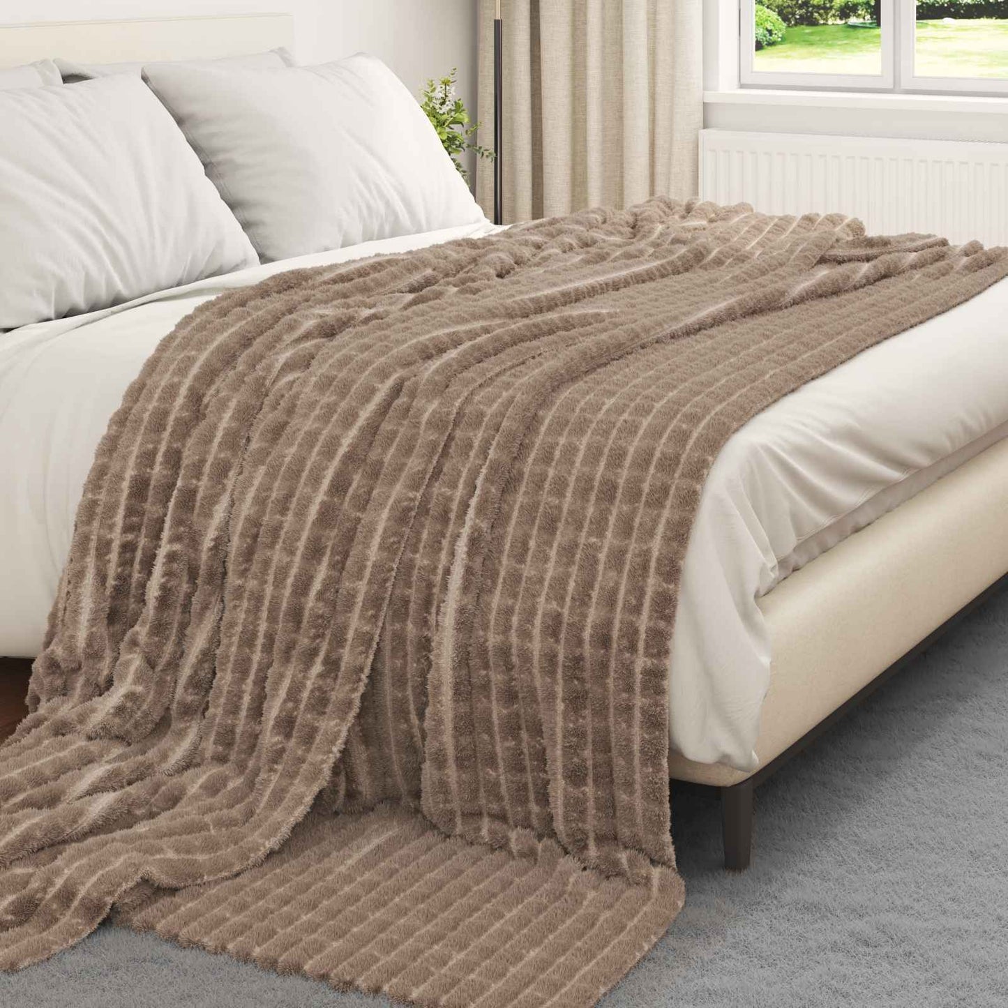 Throw Blankets 6 pcs Camel 240 x 220 cm Fleece
