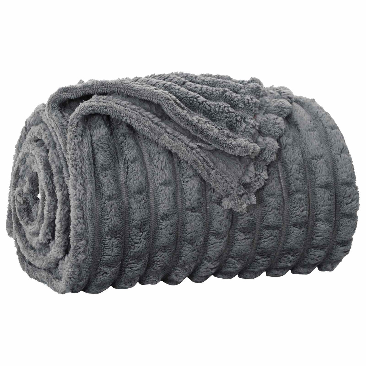 Throw Blankets 6 pcs Dark Grey 270 x 240 cm Fleece