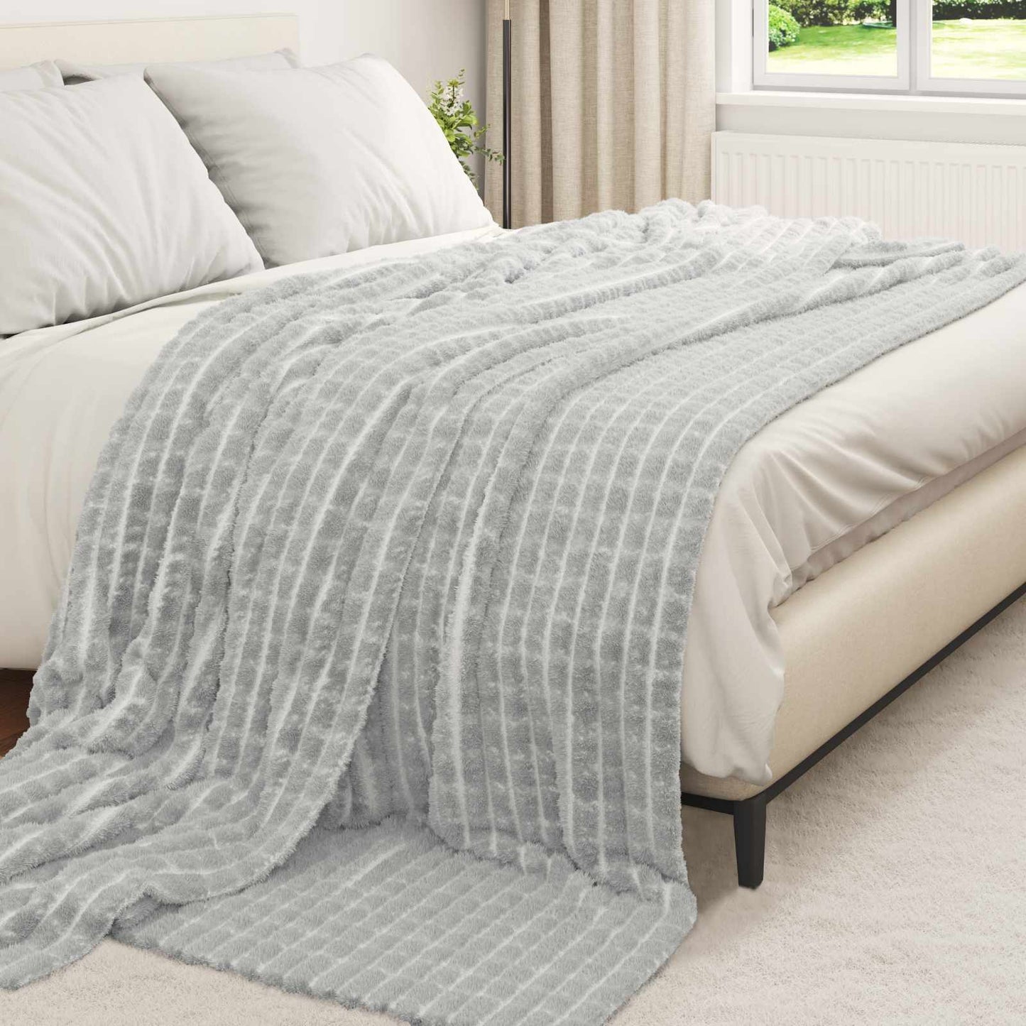 Throw Blankets 6 pcs Grey 240 x 220 cm Fleece