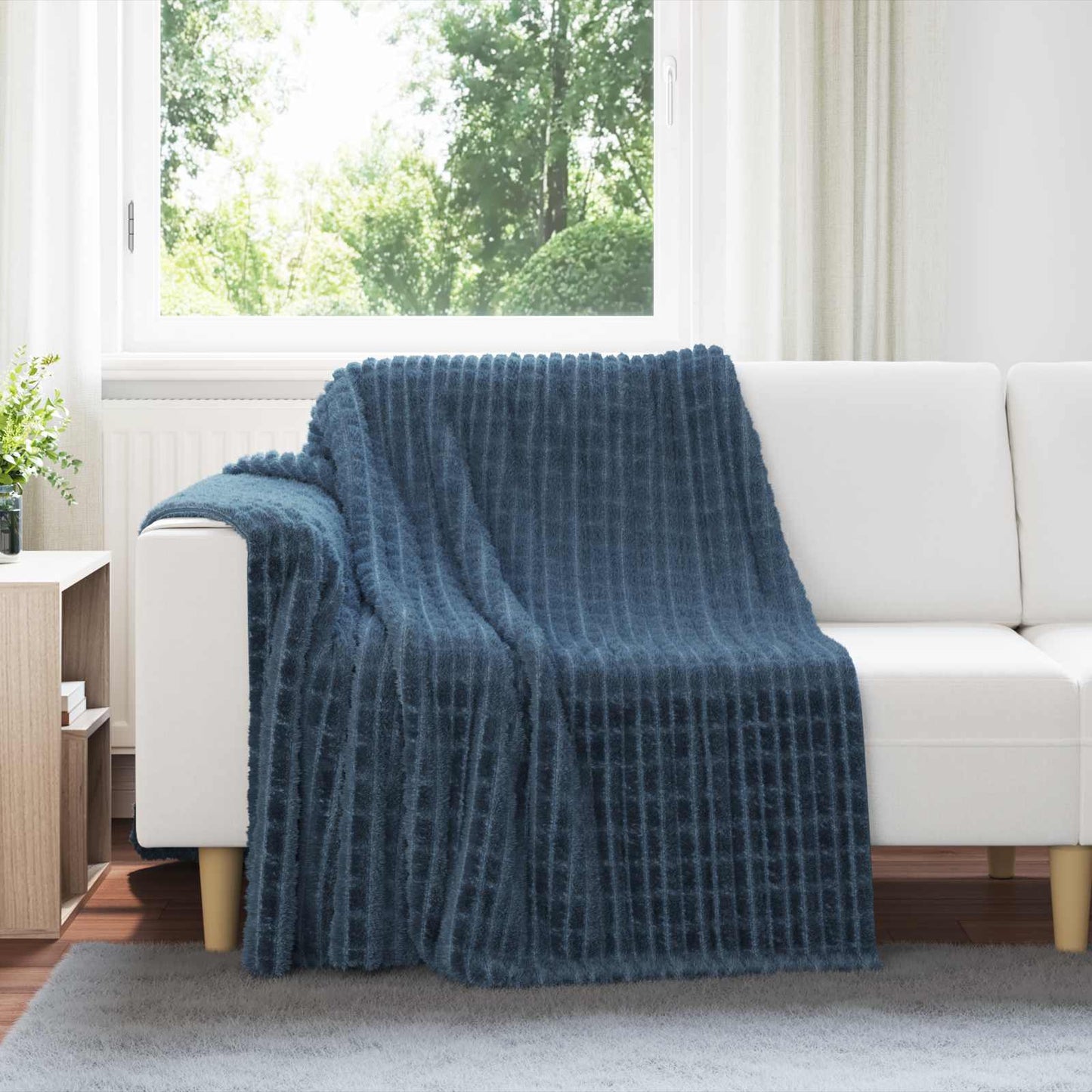 Throw Blankets 6 pcs Navy Blue 200 x 150 cm Fleece