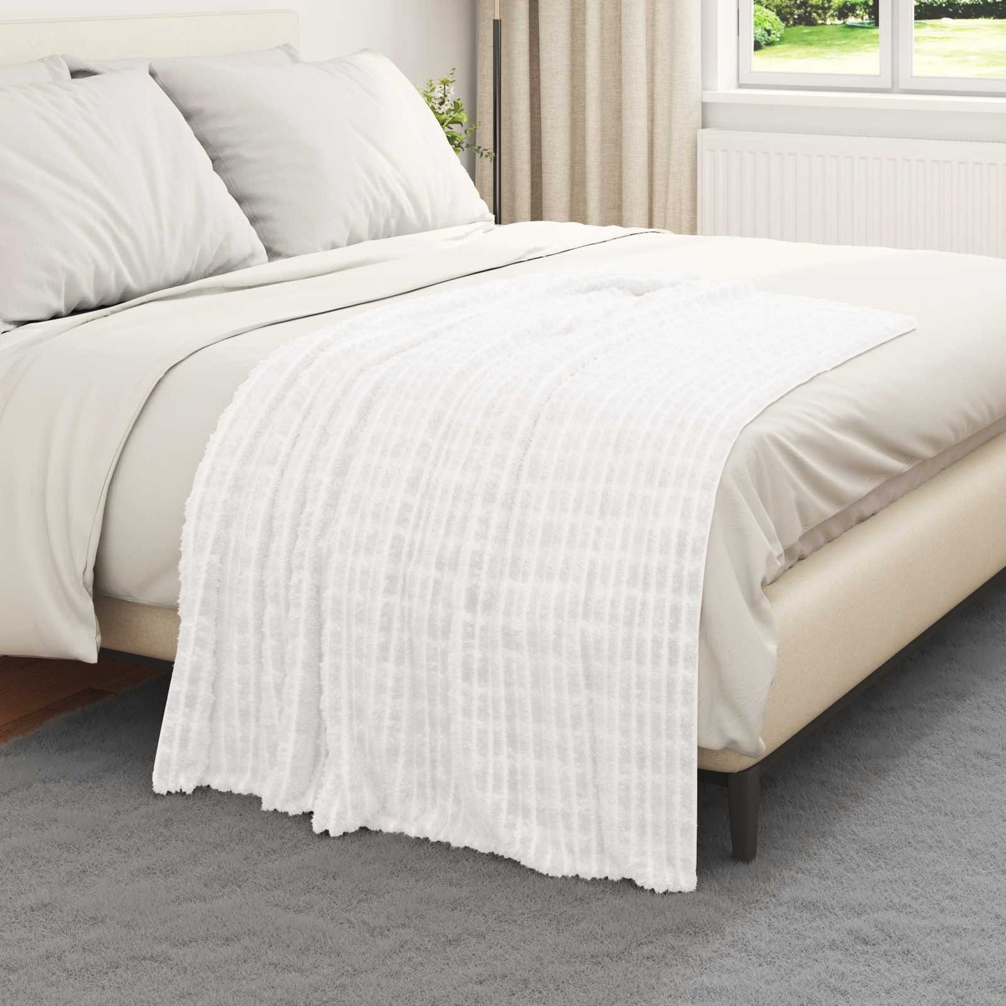 Throw Blankets 6 pcs White 150 x 130 cm Fleece