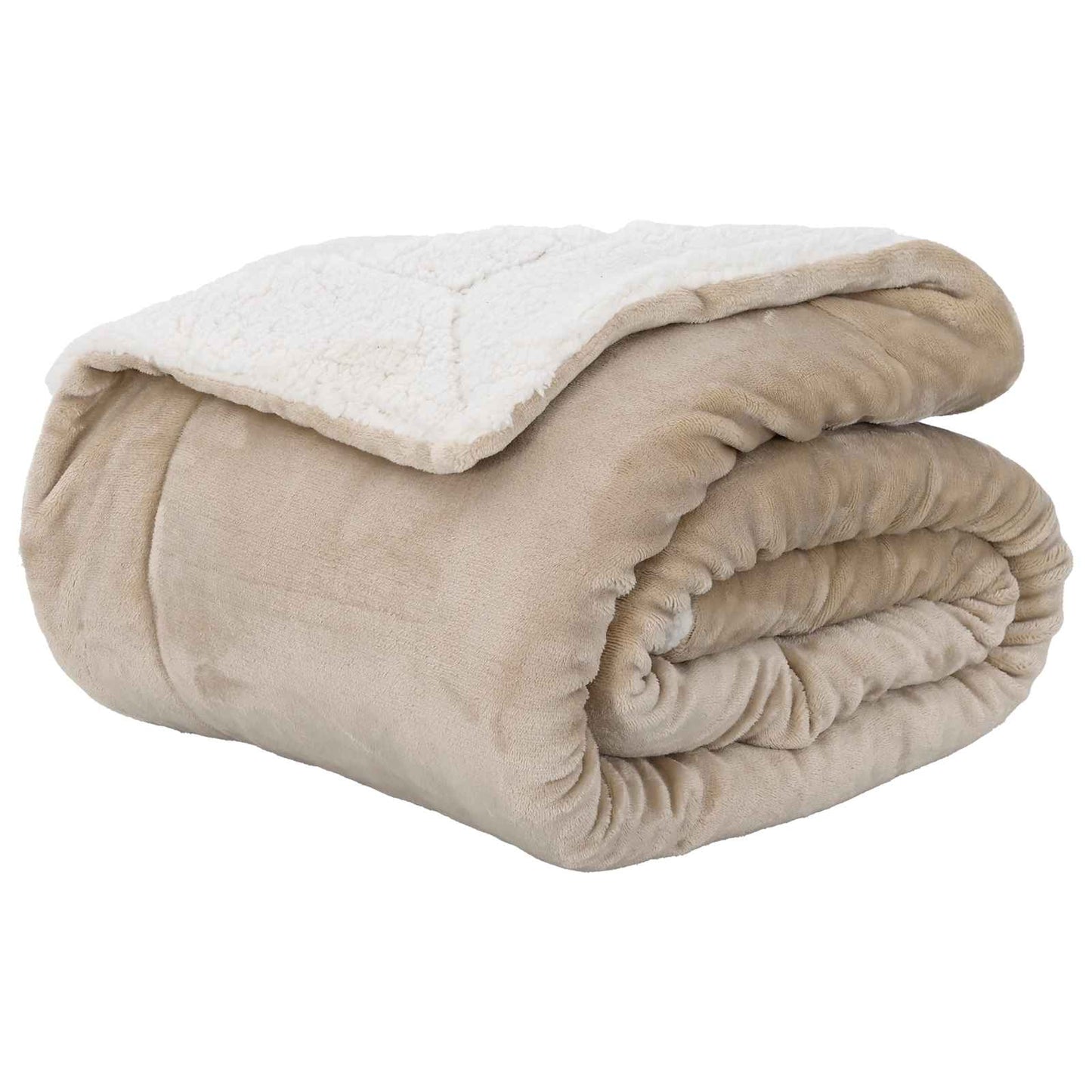 Throw Blanket Beige 150 x 200 cm Fleece