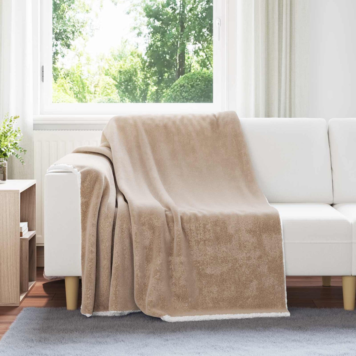 Throw Blanket Camel 150 x 200 cm Fleece