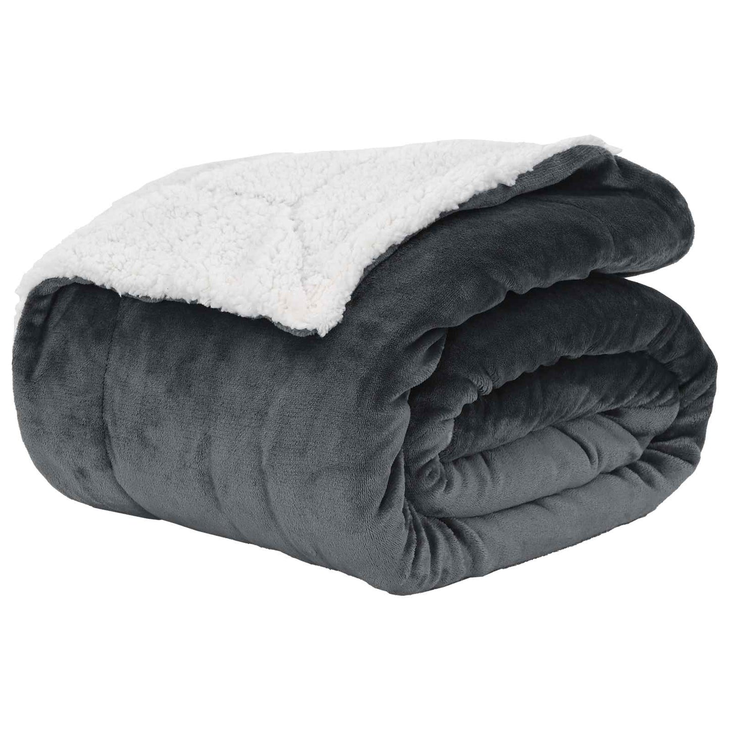 Throw Blanket Dark Grey 220 x 240 cm Fleece