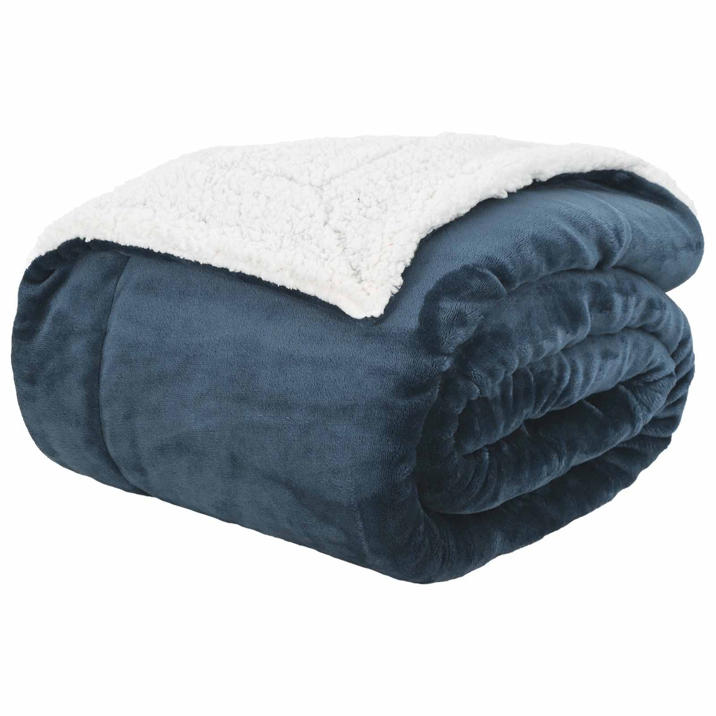 Throw Blanket Navy Blue 240 x 270 cm Fleece