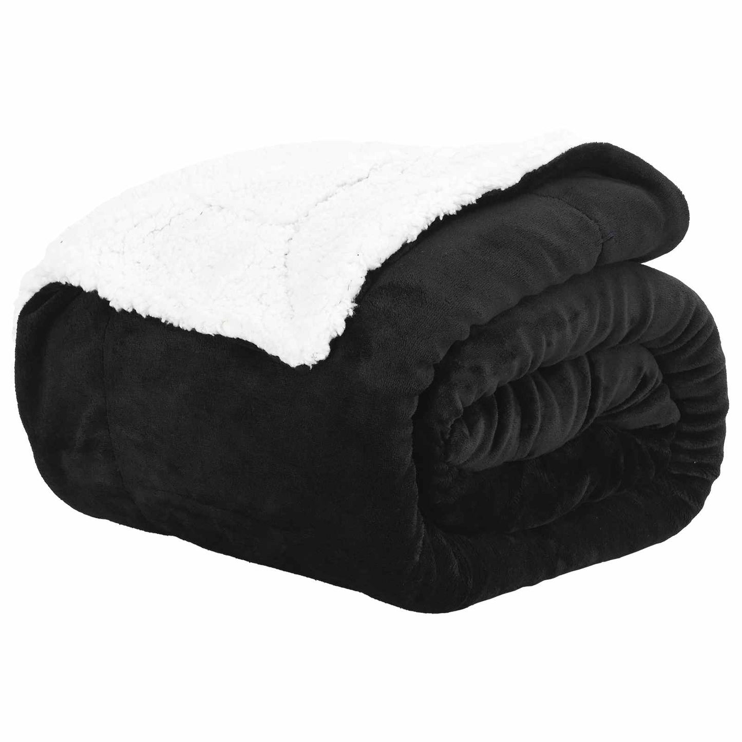 Throw Blanket Black 240 x 270 cm Fleece
