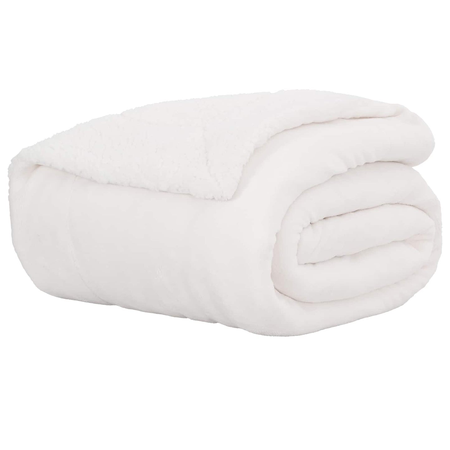 Throw Blanket White 240 x 270 cm Fleece