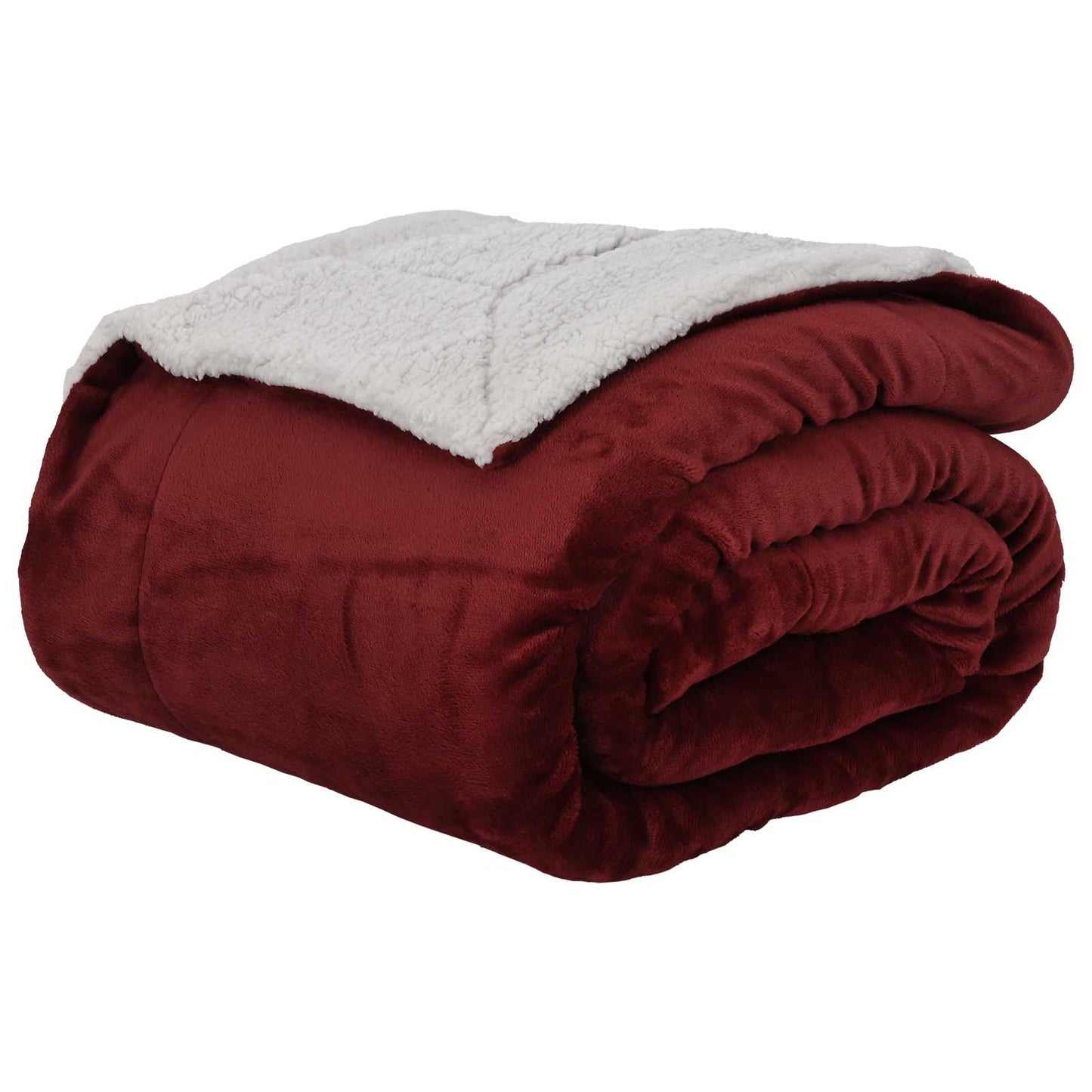 Throw Blanket Bordeaux Red 130 x 150 cm Fleece