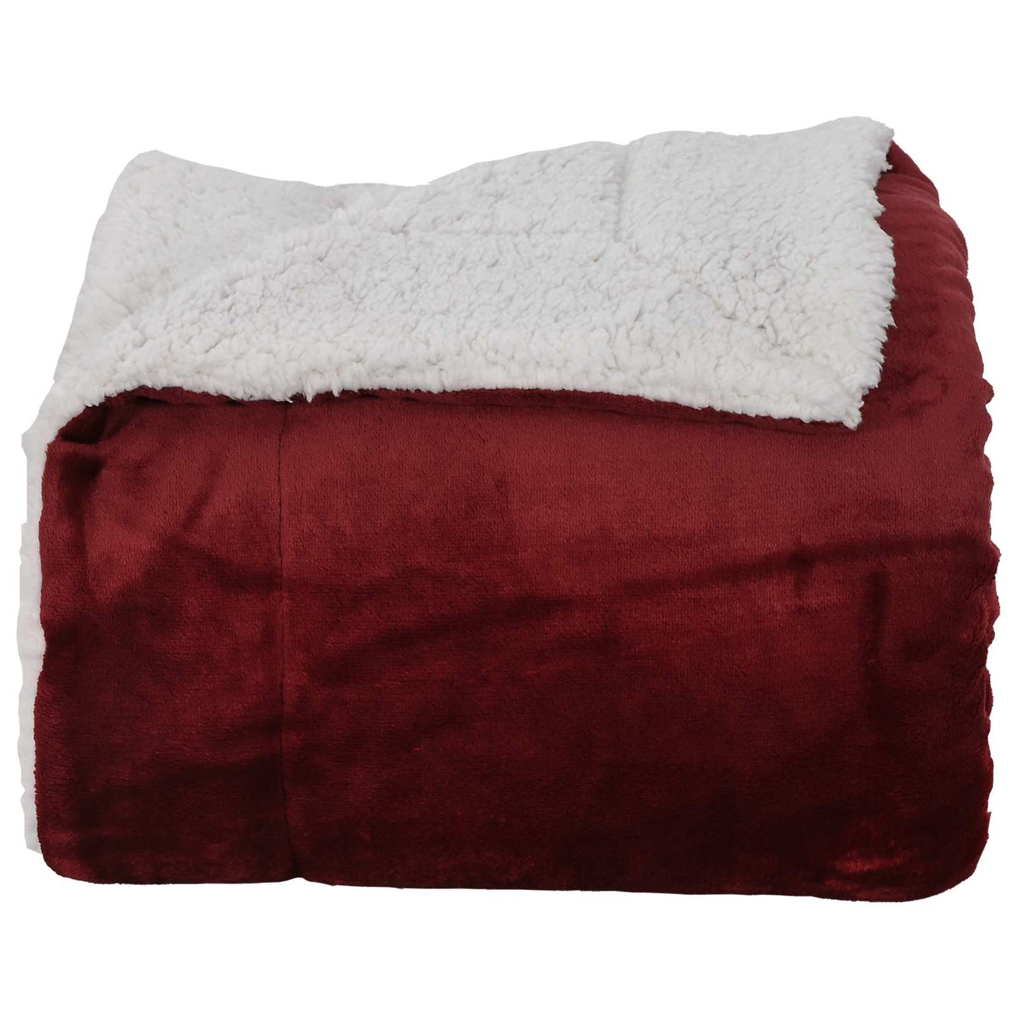 Throw Blanket Bordeaux Red 130 x 150 cm Fleece