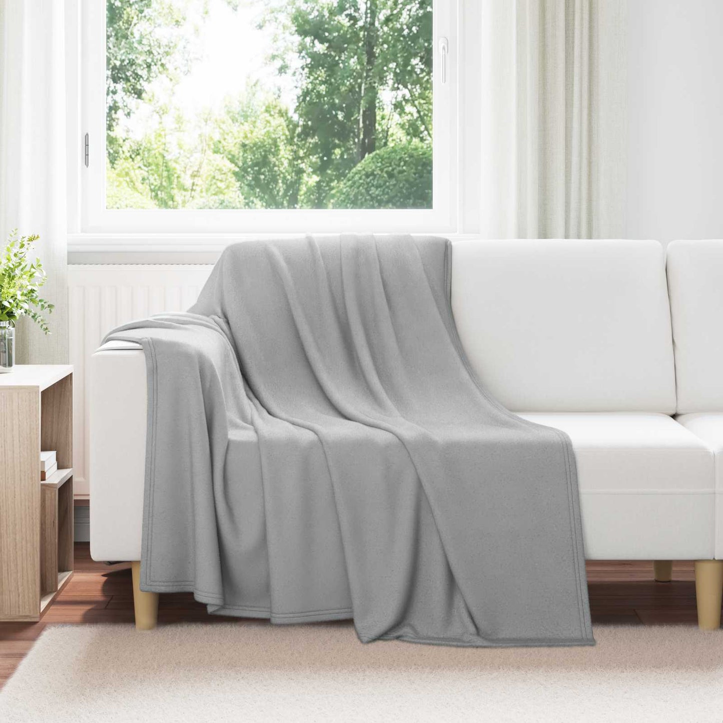 Throw Blanket Grey 200 x 150 cm Fleece