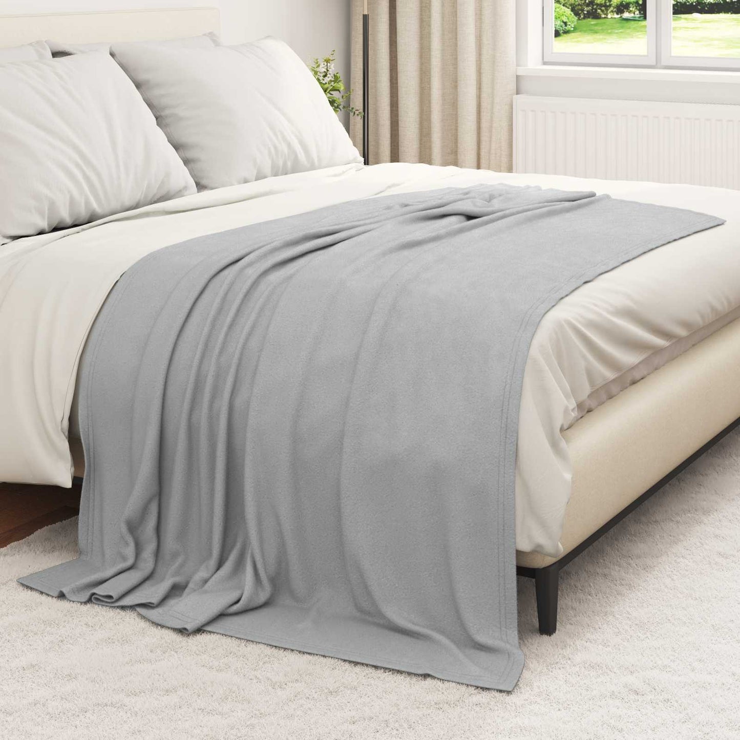 Throw Blanket Grey 200 x 150 cm Fleece