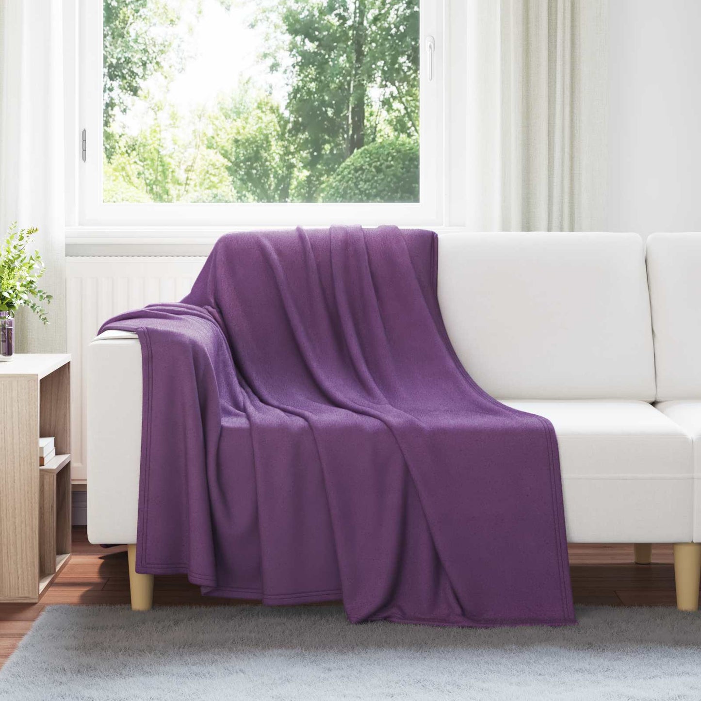 Throw Blanket Purple 200 x 150 cm Fleece