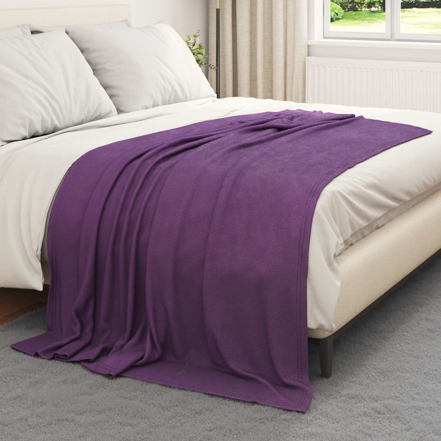 Throw Blanket Purple 200 x 150 cm Fleece
