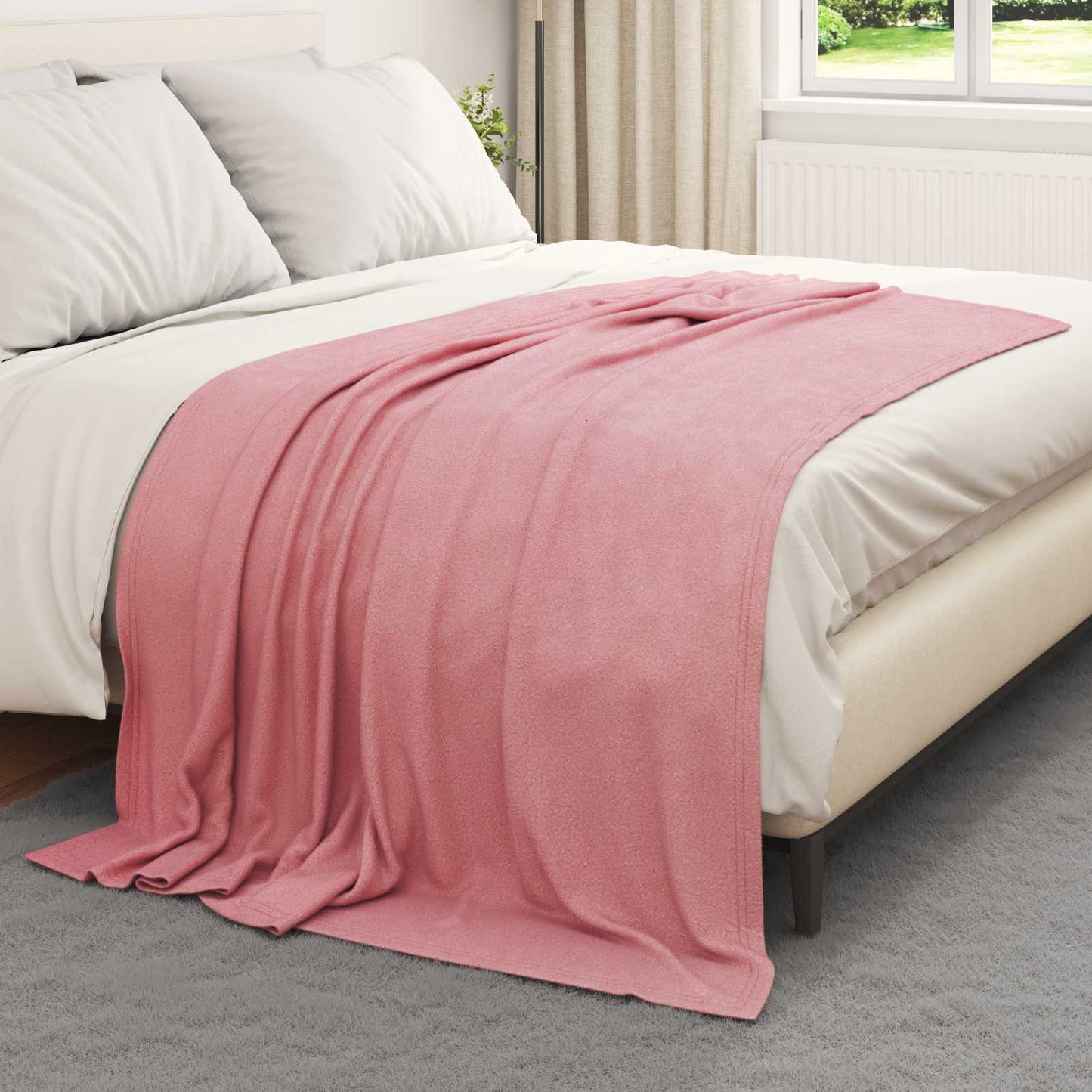 Throw Blanket Pink 200 x 150 cm Fleece