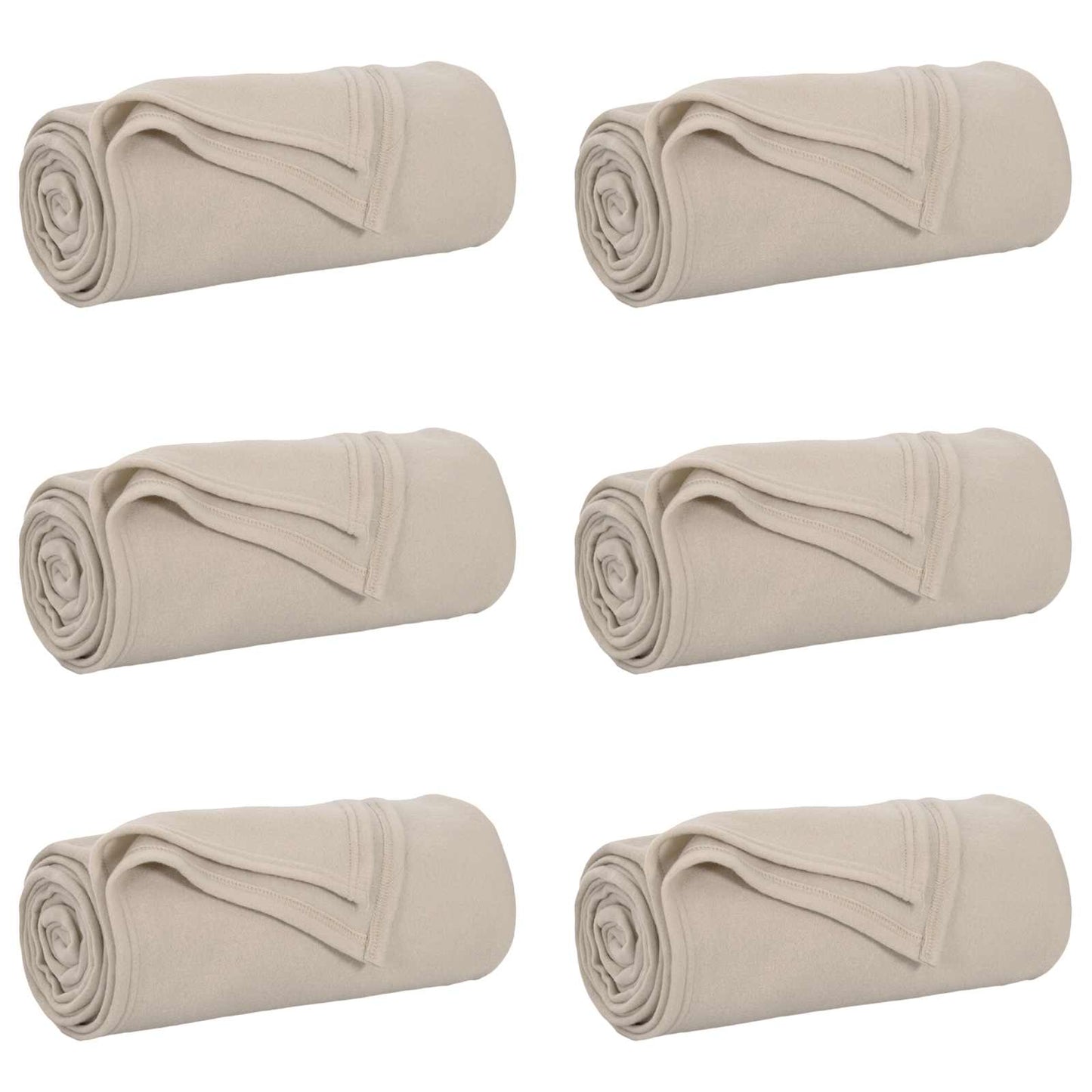 Throw Blankets 6 pcs Beige 170 x 130 cm Fleece