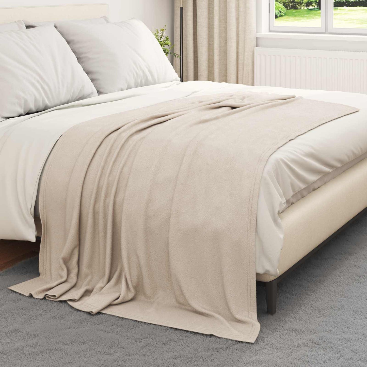 Throw Blankets 6 pcs Beige 200 x 150 cm Fleece